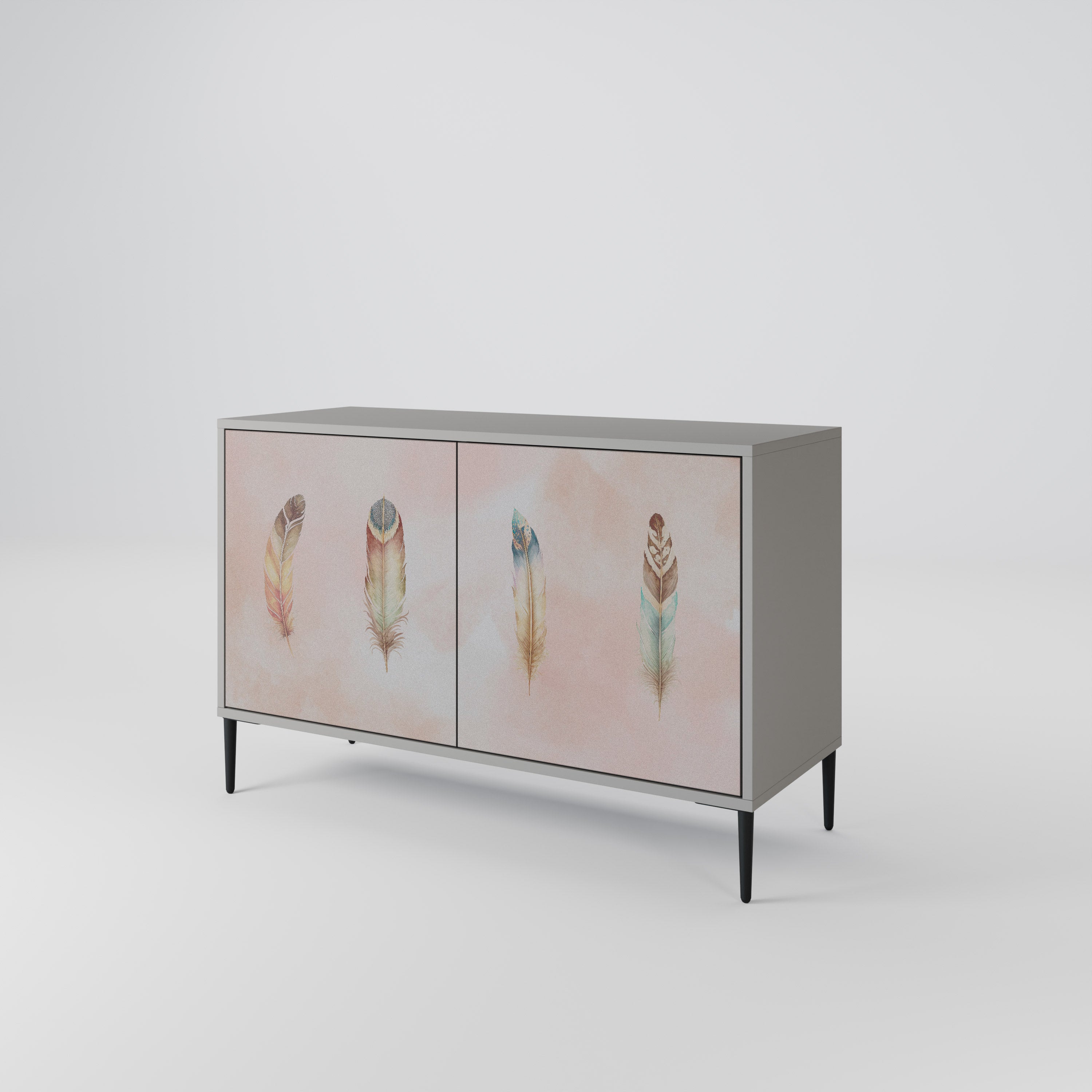 THE DELIQUESCE Sideboard mit 2 Türen in Grau