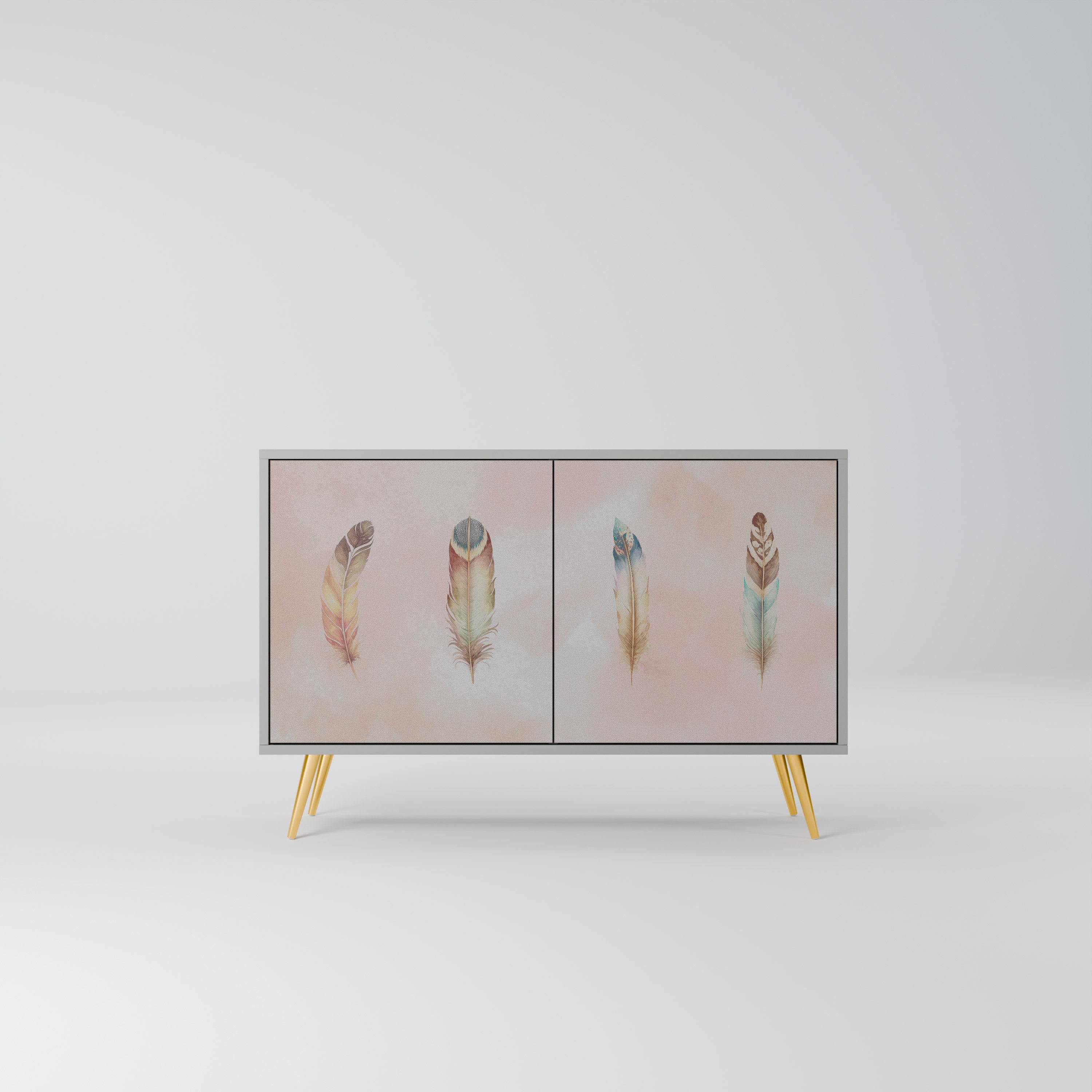 THE DELIQUESCE Sideboard mit 2 Türen in Grau