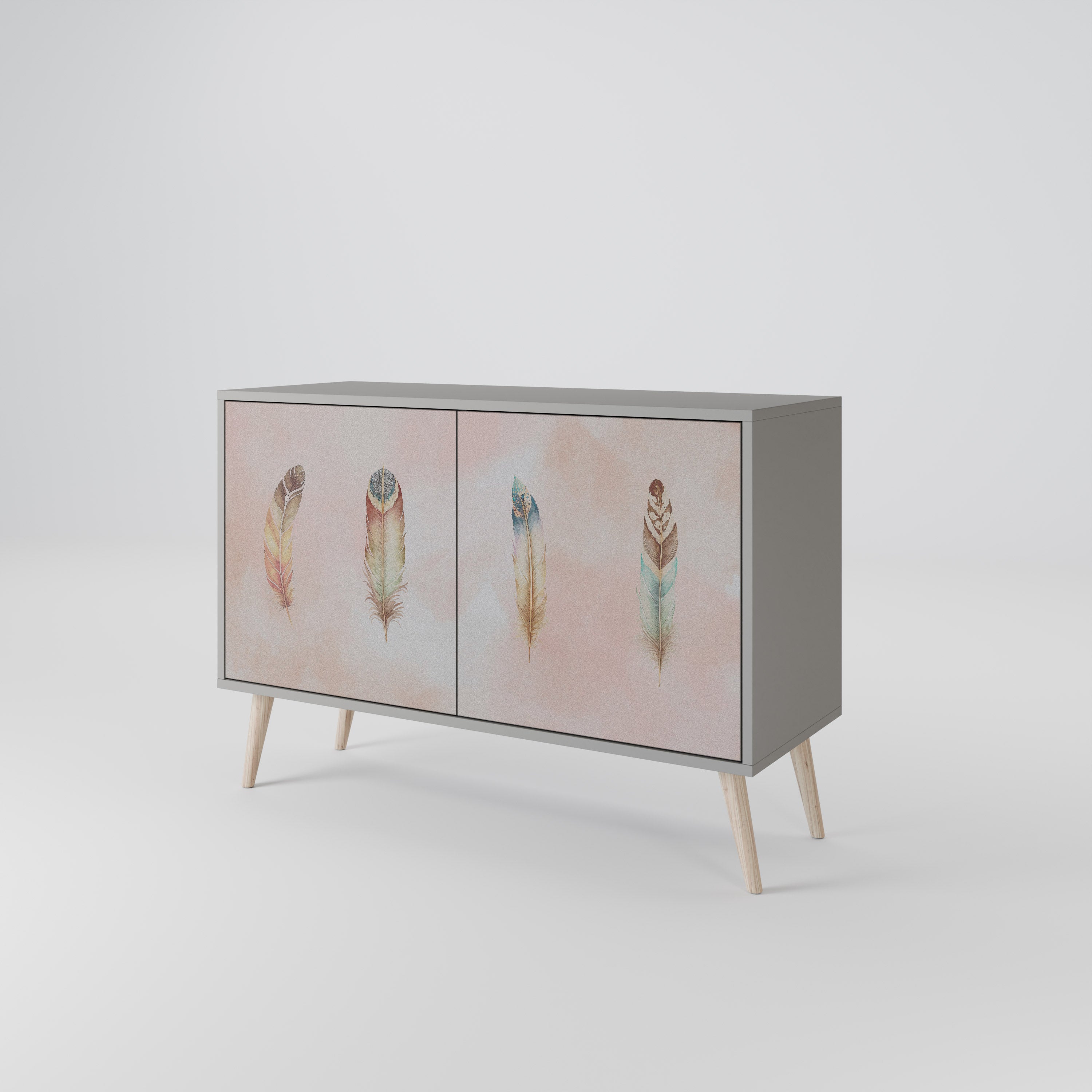 THE DELIQUESCE Sideboard mit 2 Türen in Grau
