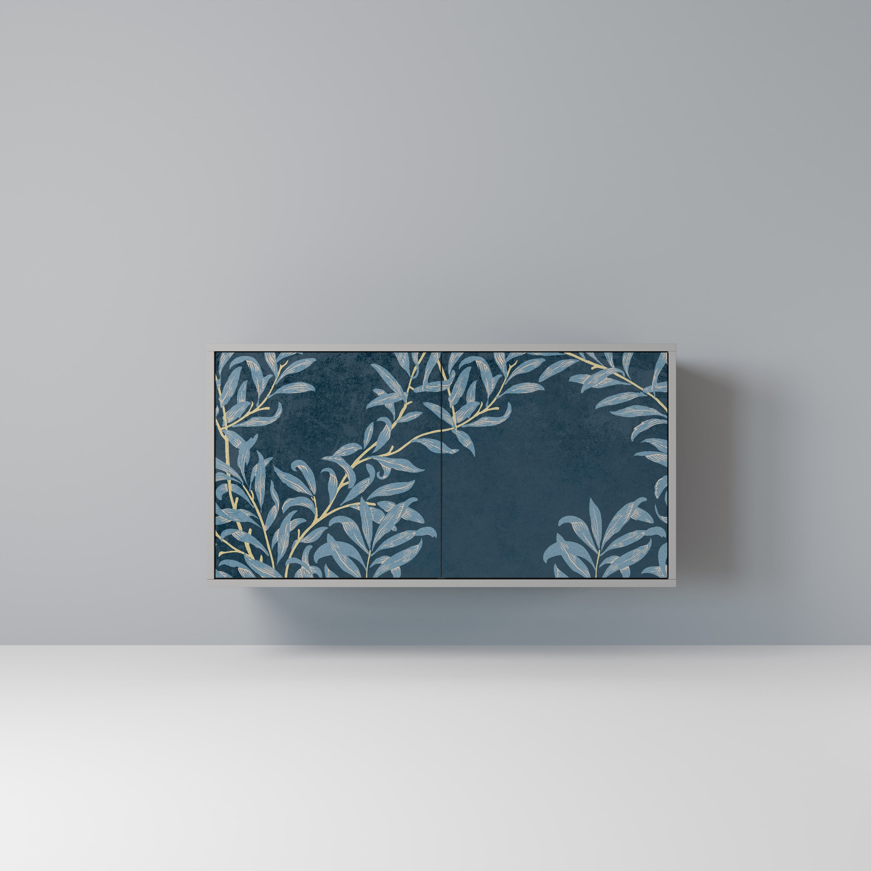 BLUE LEAVES Sideboard mit 2 Türen in Grau