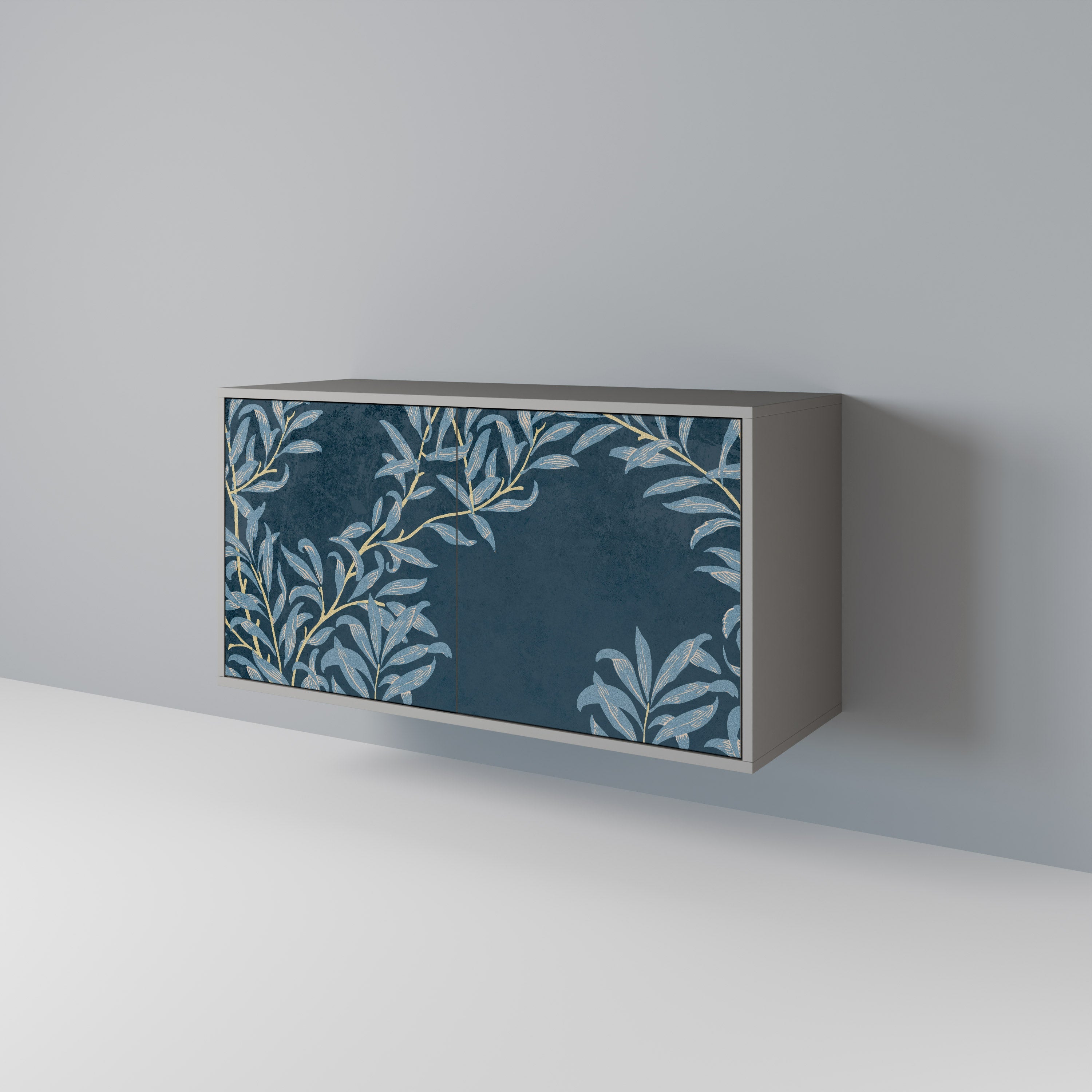 BLUE LEAVES Sideboard mit 2 Türen in Grau