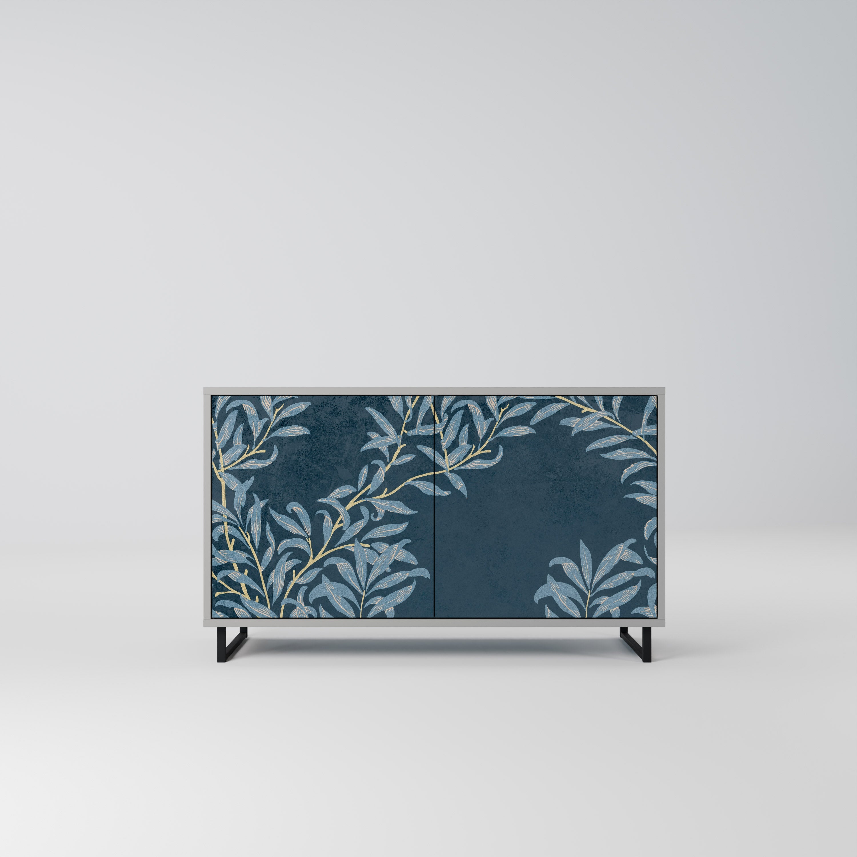 BLUE LEAVES Sideboard mit 2 Türen in Grau