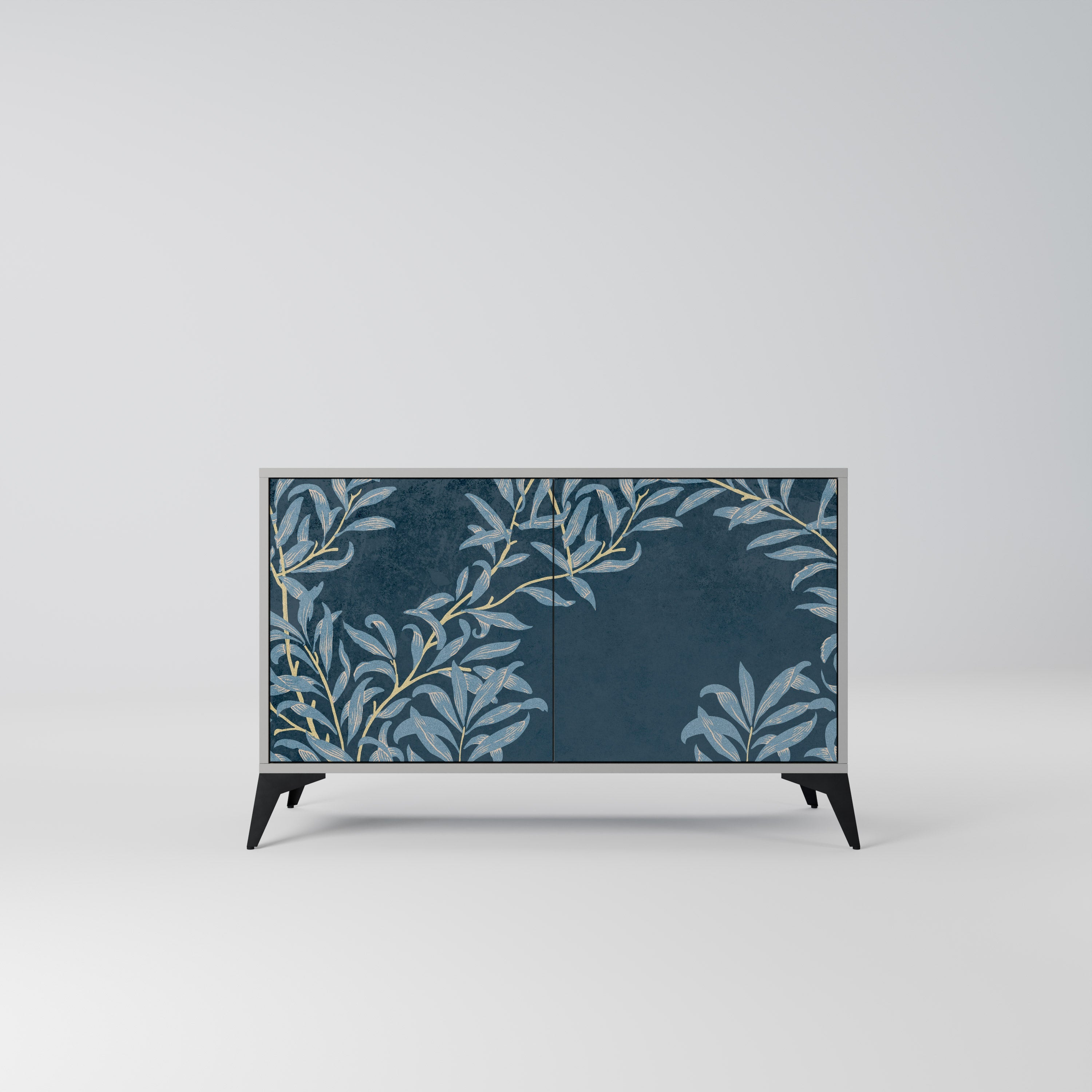 BLUE LEAVES Sideboard mit 2 Türen in Grau
