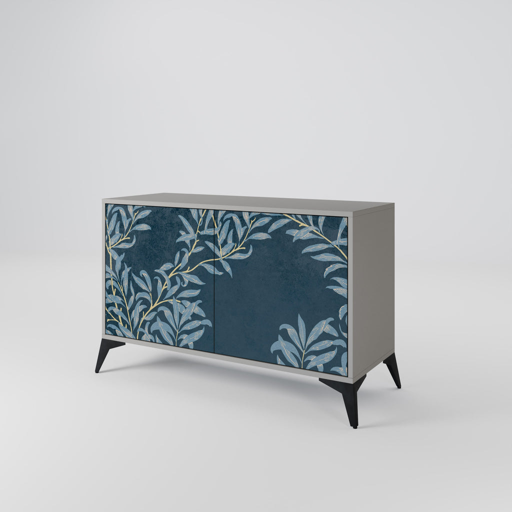 BLUE LEAVES Sideboard mit 2 Türen in Grau