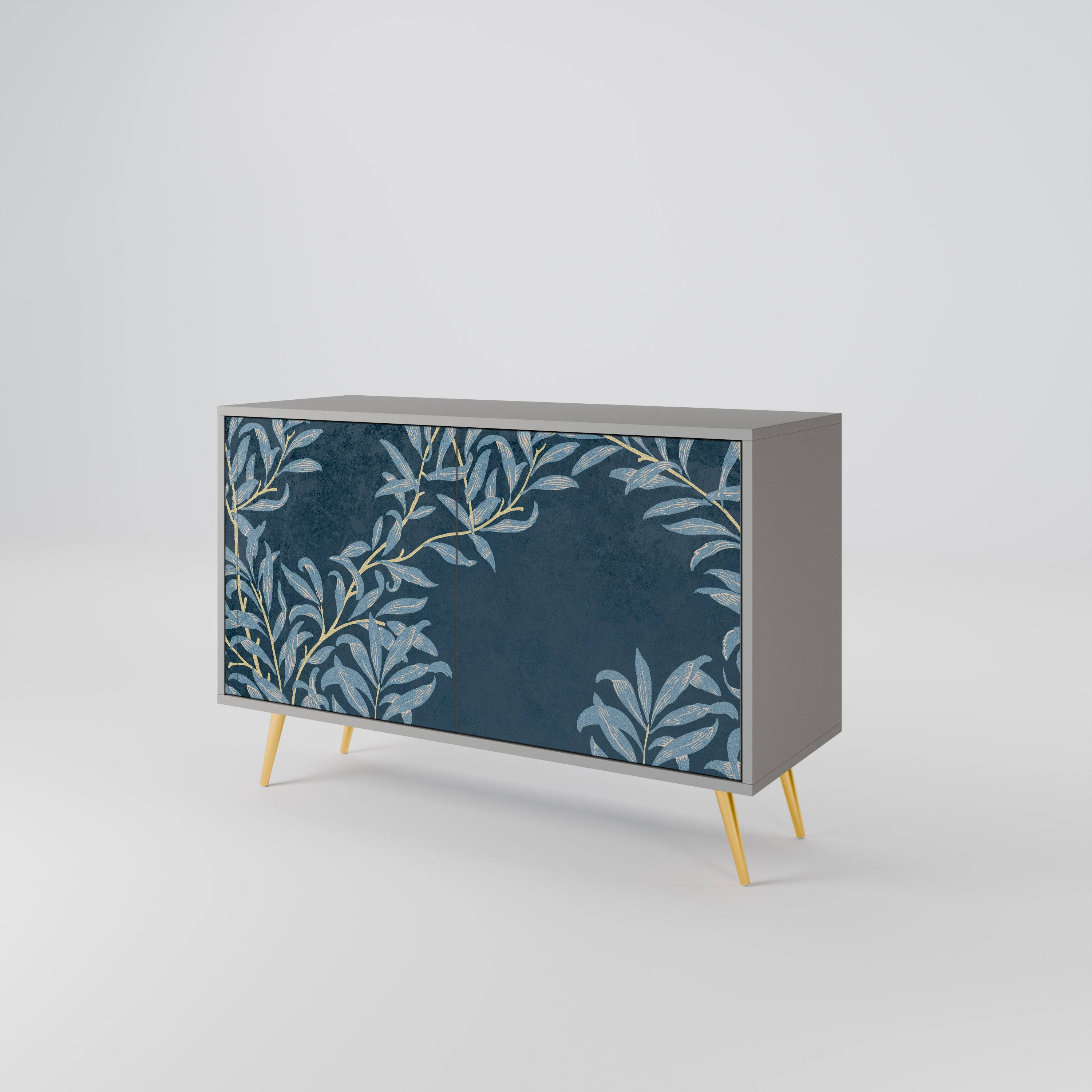 BLUE LEAVES Sideboard mit 2 Türen in Grau
