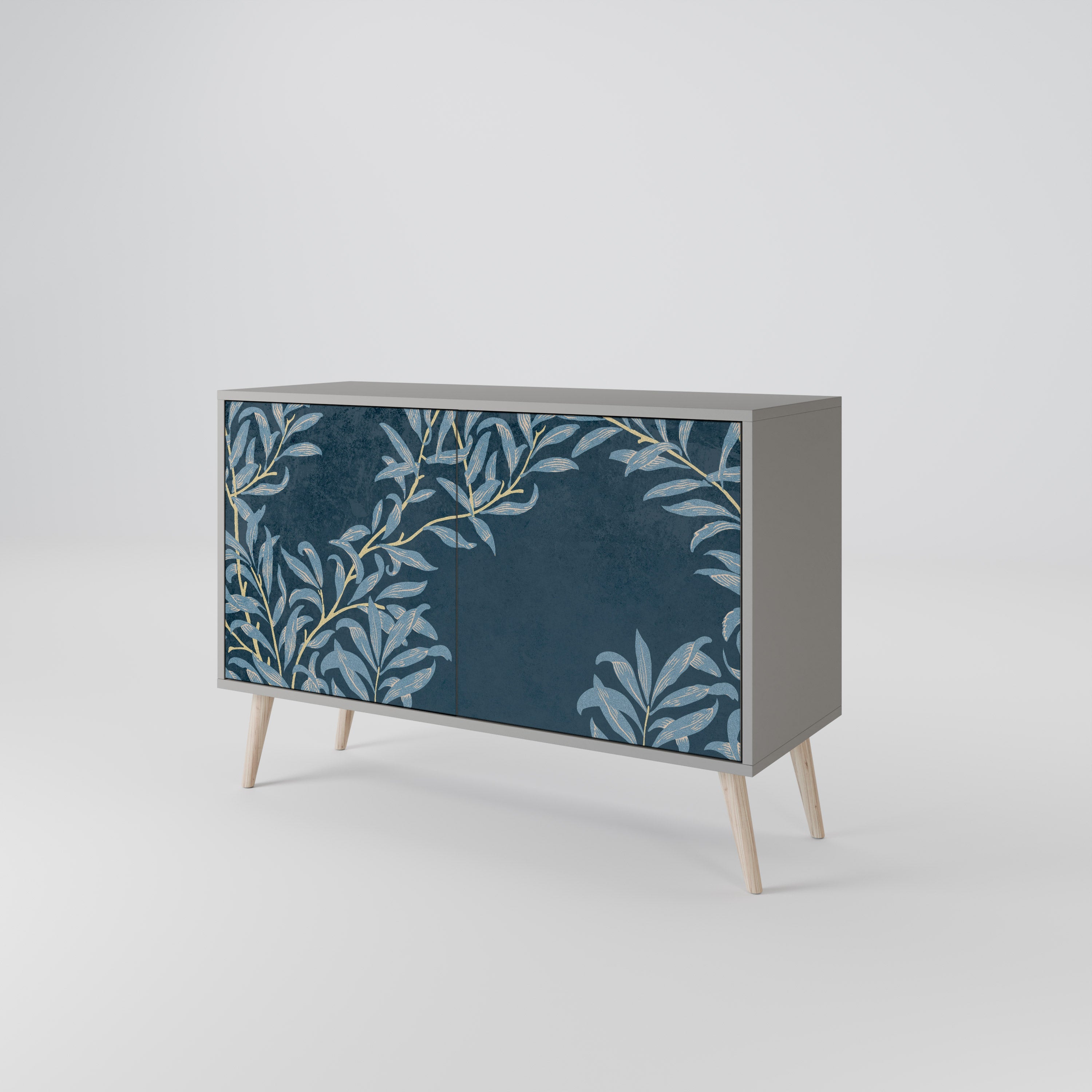 BLUE LEAVES Sideboard mit 2 Türen in Grau