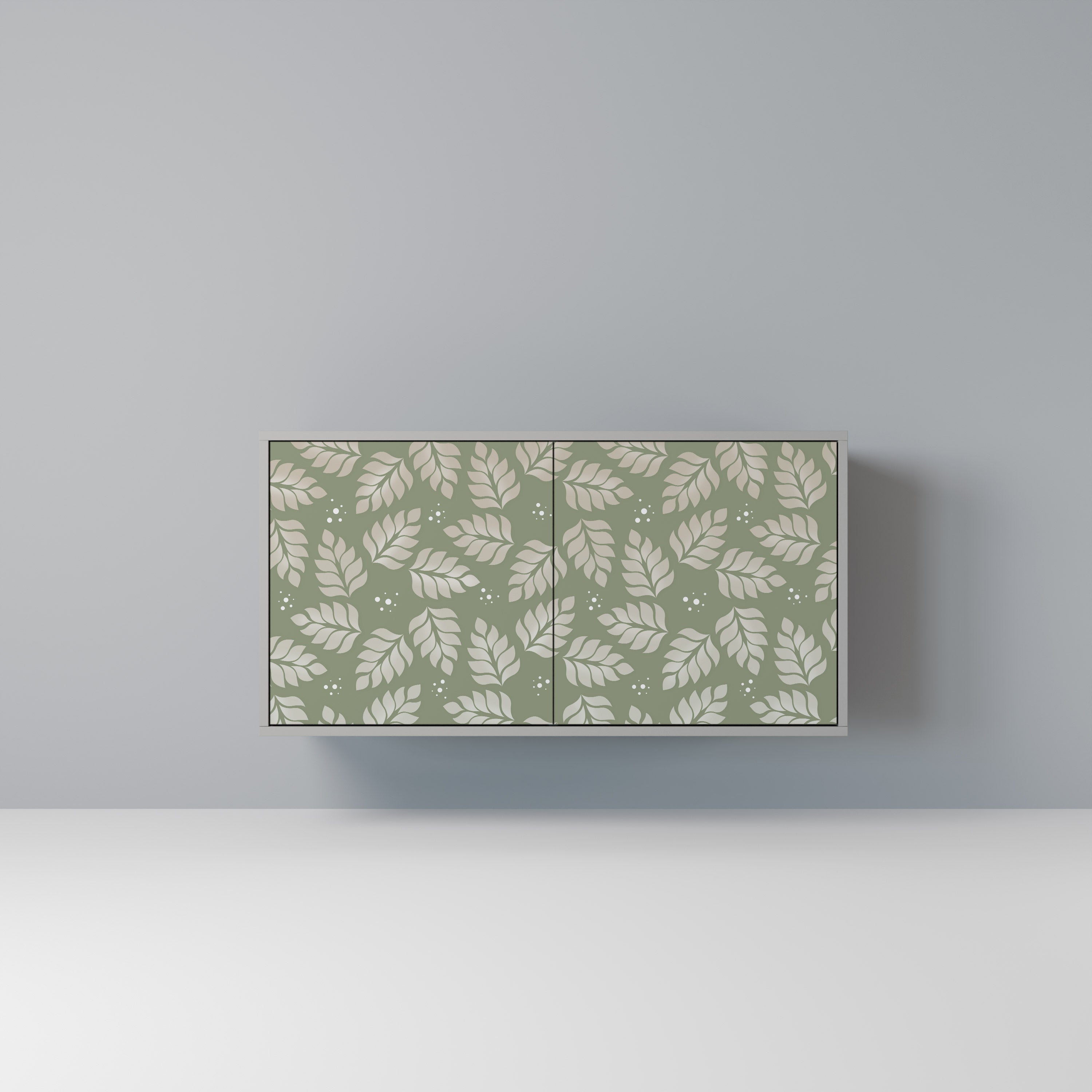 LEAVES ON GREEN Sideboard mit 2 Türen in Grau