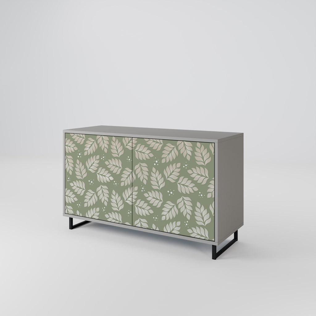 LEAVES ON GREEN Sideboard mit 2 Türen in Grau