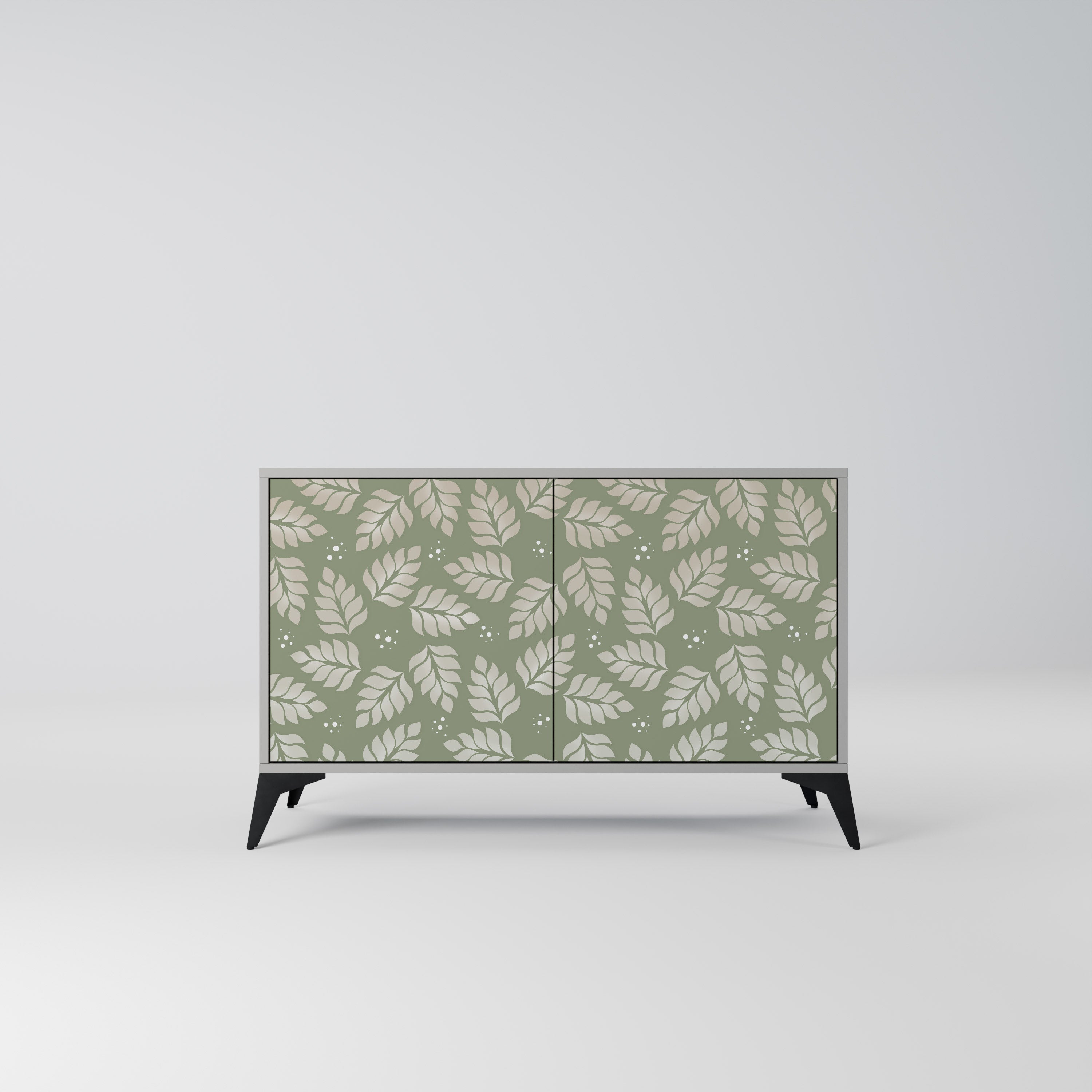 LEAVES ON GREEN Sideboard mit 2 Türen in Grau