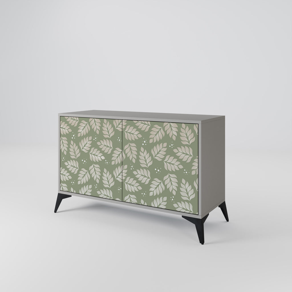 LEAVES ON GREEN Sideboard mit 2 Türen in Grau