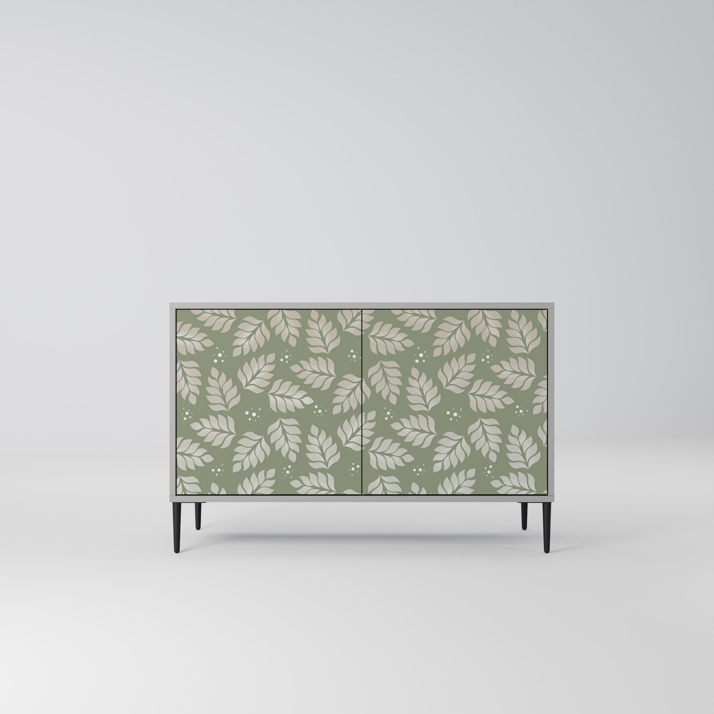 LEAVES ON GREEN Sideboard mit 2 Türen in Grau