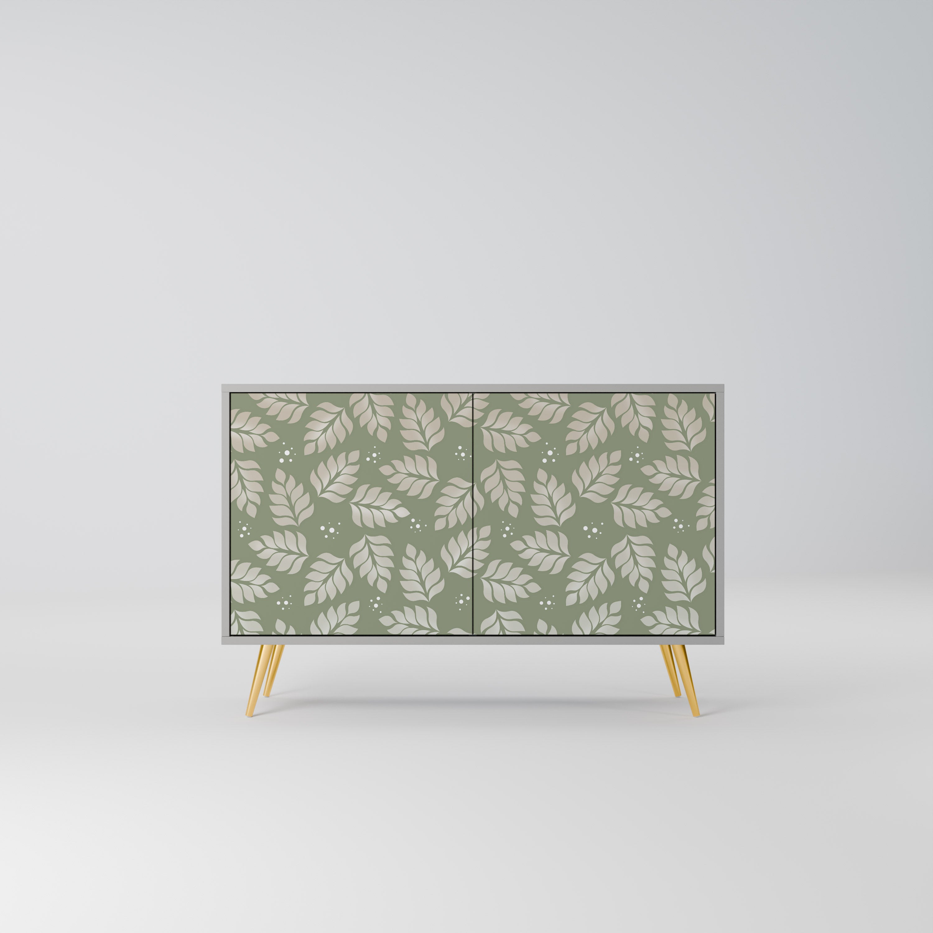 LEAVES ON GREEN Sideboard mit 2 Türen in Grau