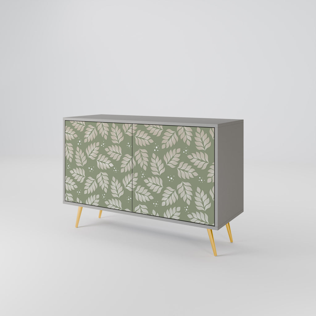 LEAVES ON GREEN Sideboard mit 2 Türen in Grau