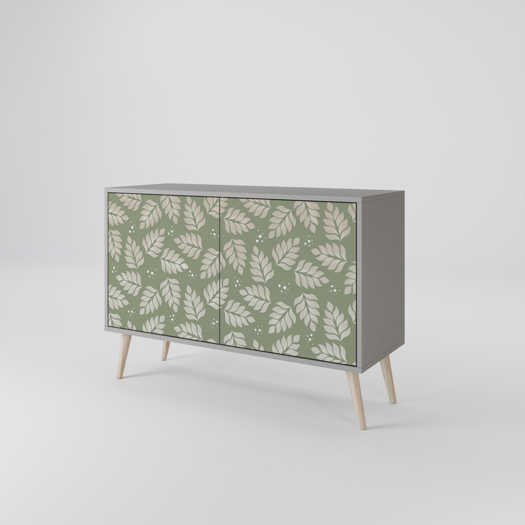 LEAVES ON GREEN Sideboard mit 2 Türen in Grau