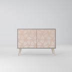 LEAVES ON BEIGE Sideboard mit 2 Türen in Grau