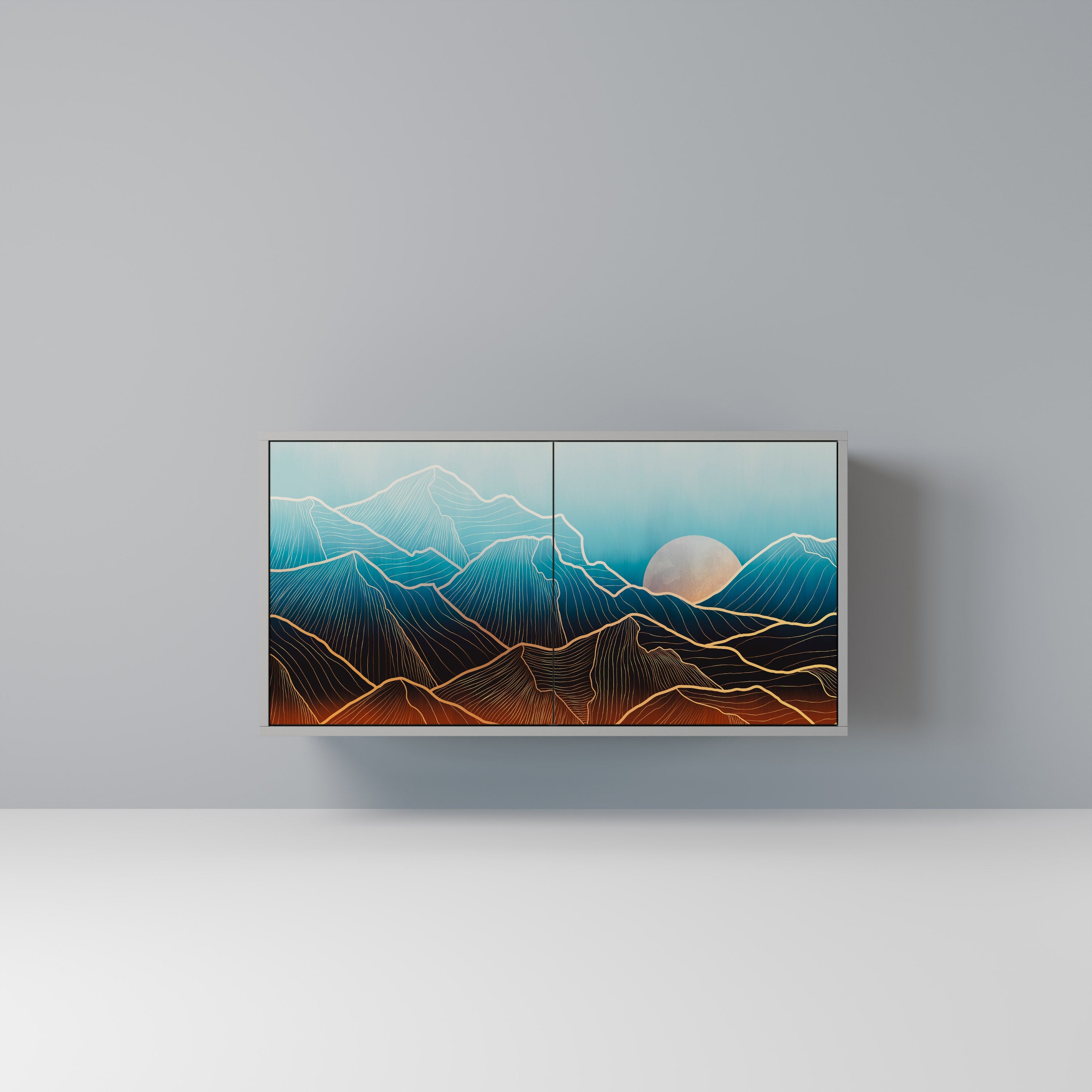 LUNAR SECRETS Sideboard mit 2 Türen in Grau