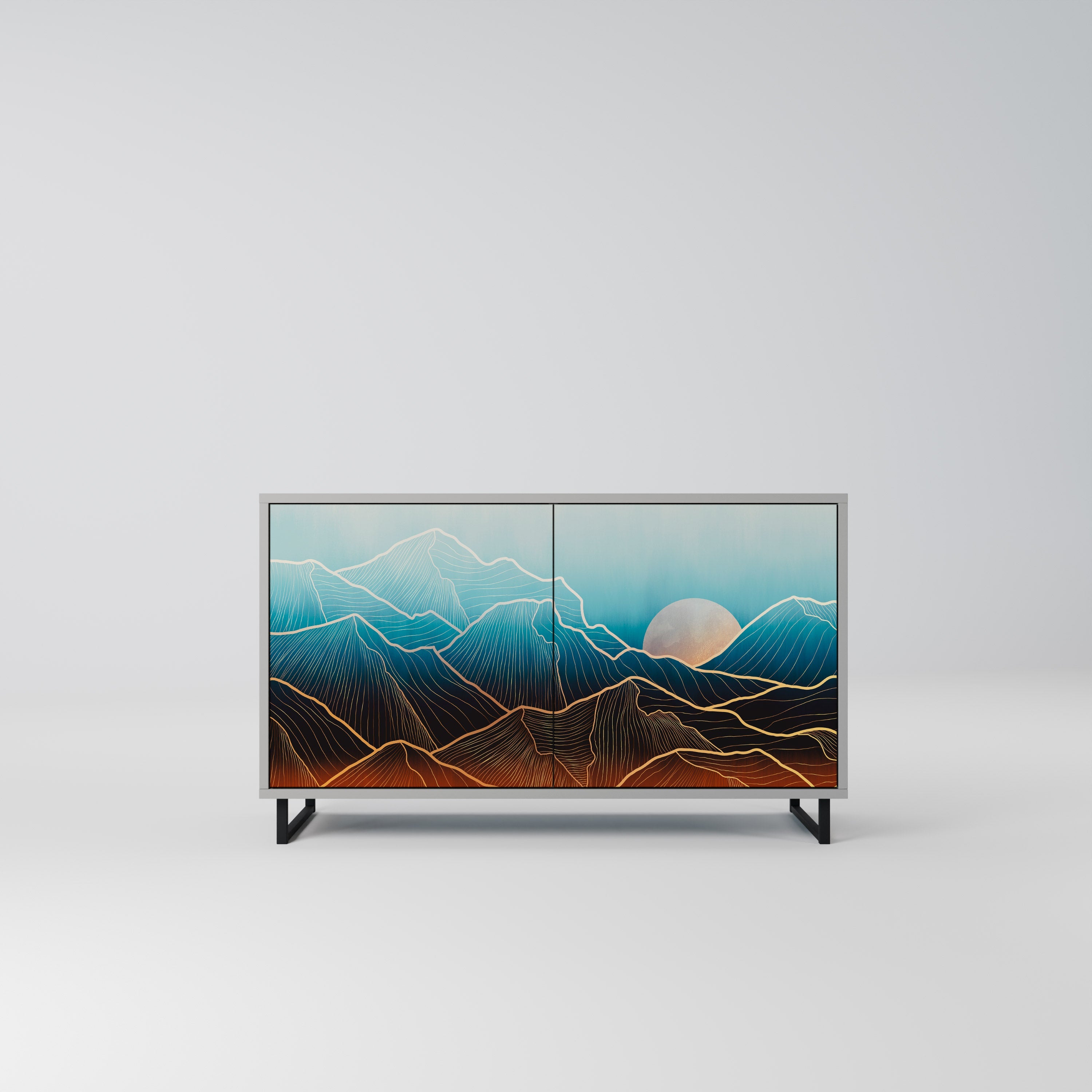LUNAR SECRETS Sideboard mit 2 Türen in Grau