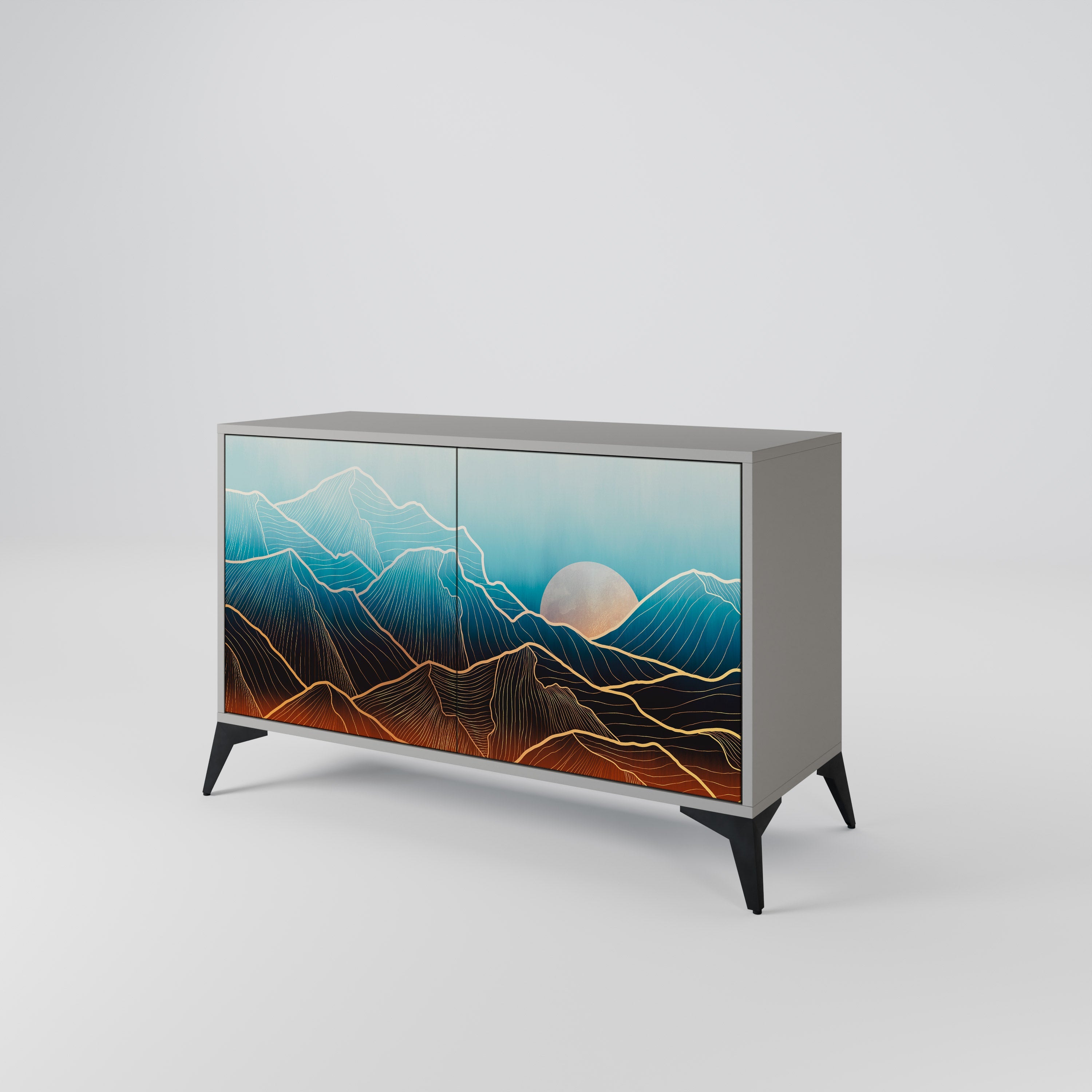 LUNAR SECRETS Sideboard mit 2 Türen in Grau