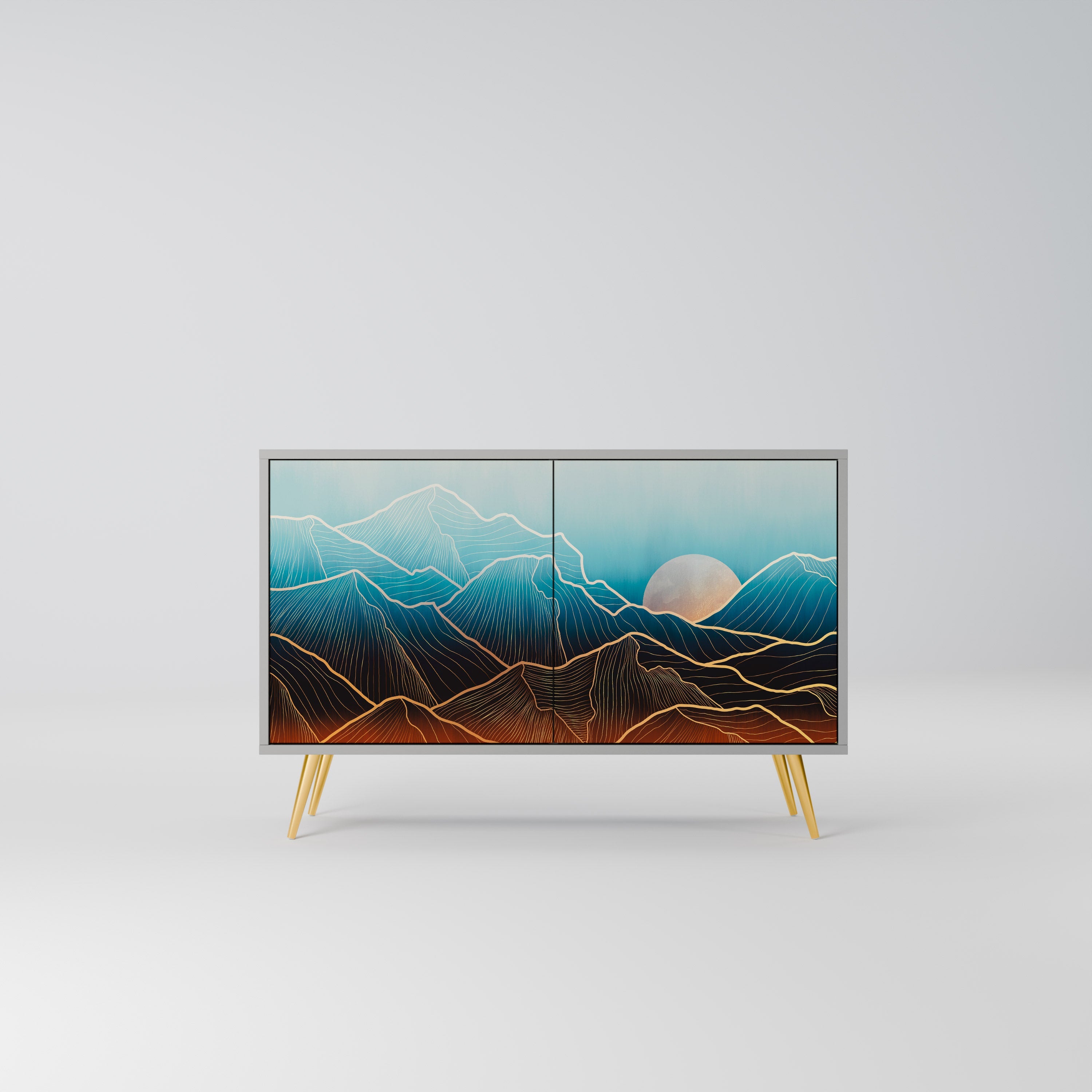 LUNAR SECRETS Sideboard mit 2 Türen in Grau