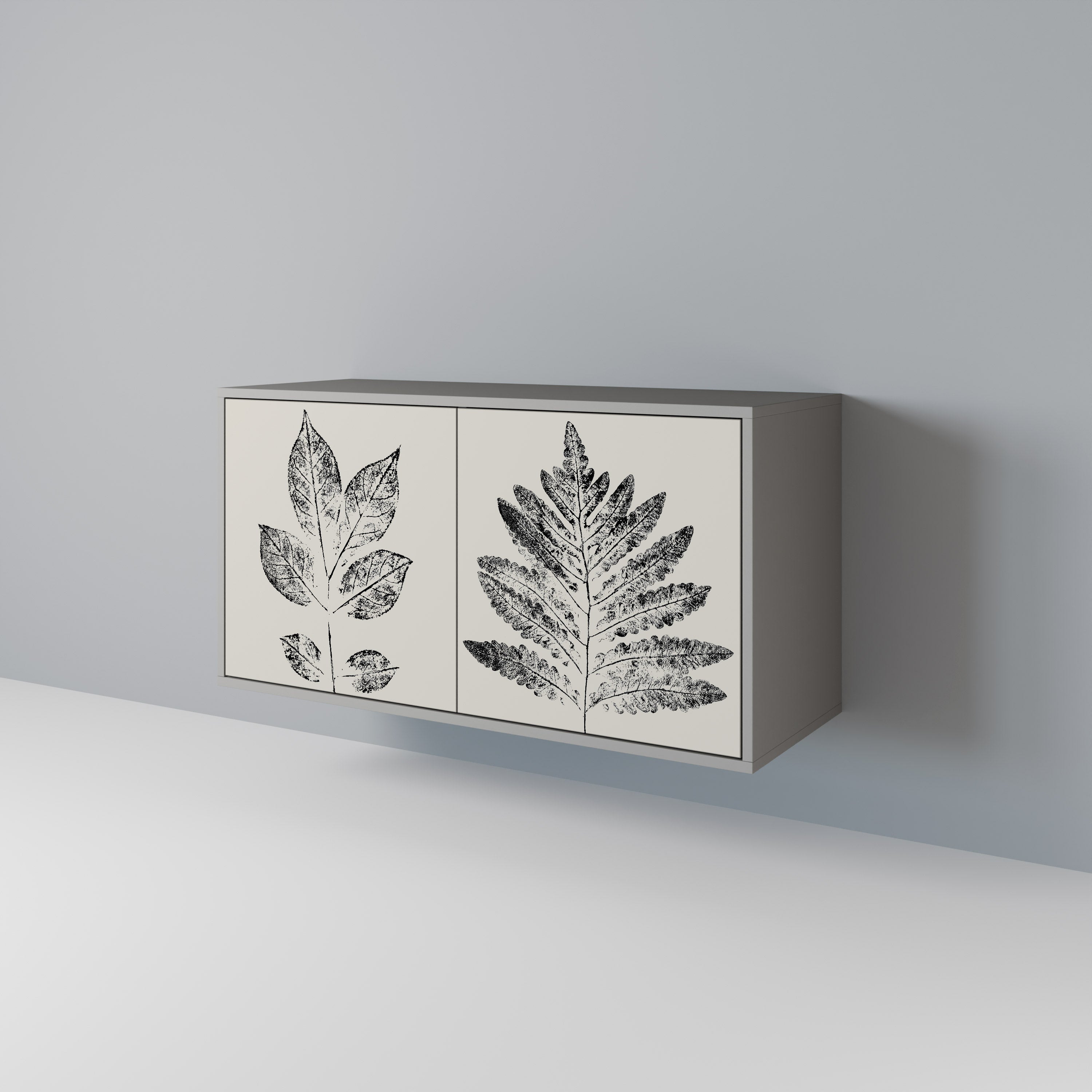 LEAFY STAMPS Sideboard mit 2 Türen in Grau
