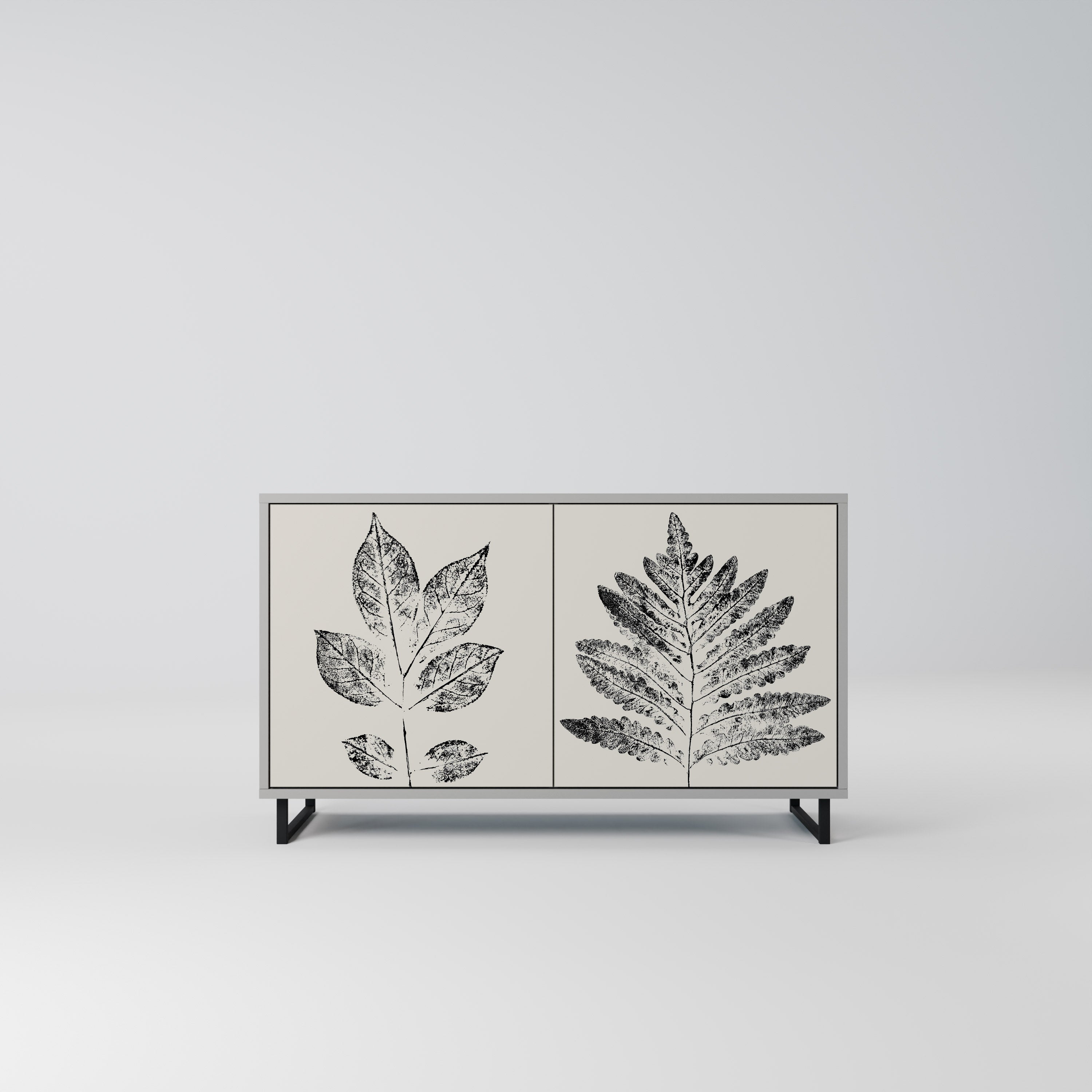 LEAFY STAMPS Sideboard mit 2 Türen in Grau