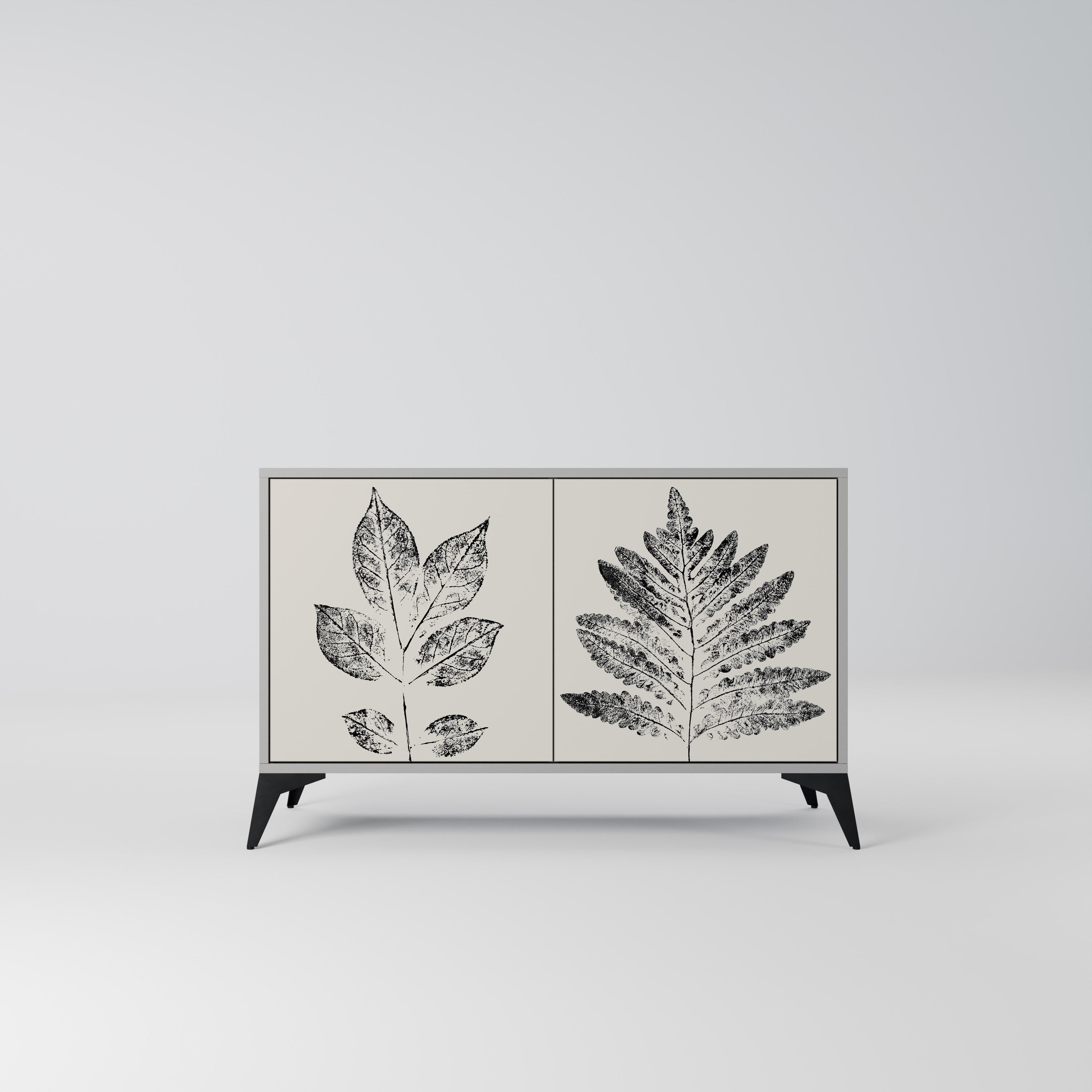 LEAFY STAMPS Sideboard mit 2 Türen in Grau