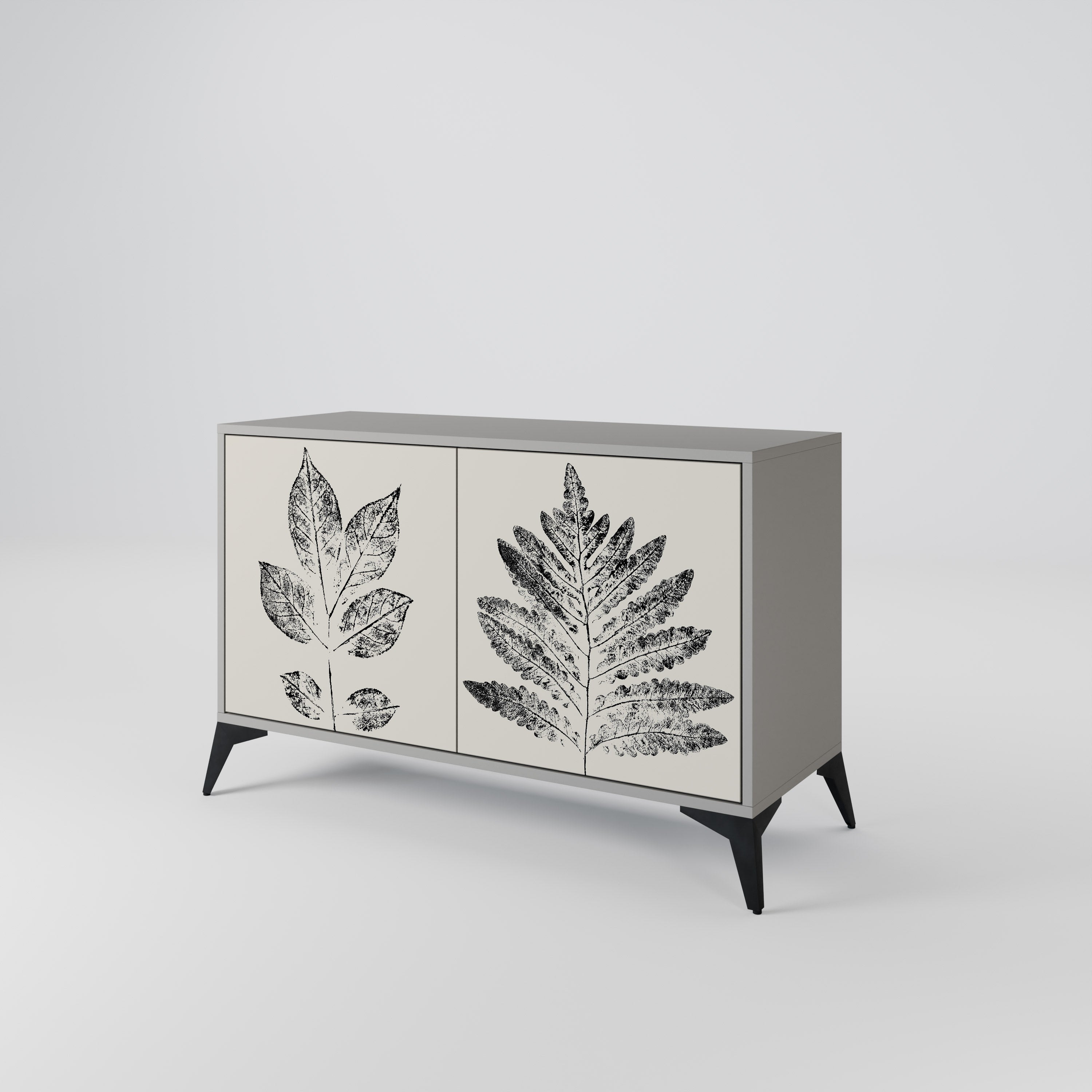 LEAFY STAMPS Sideboard mit 2 Türen in Grau