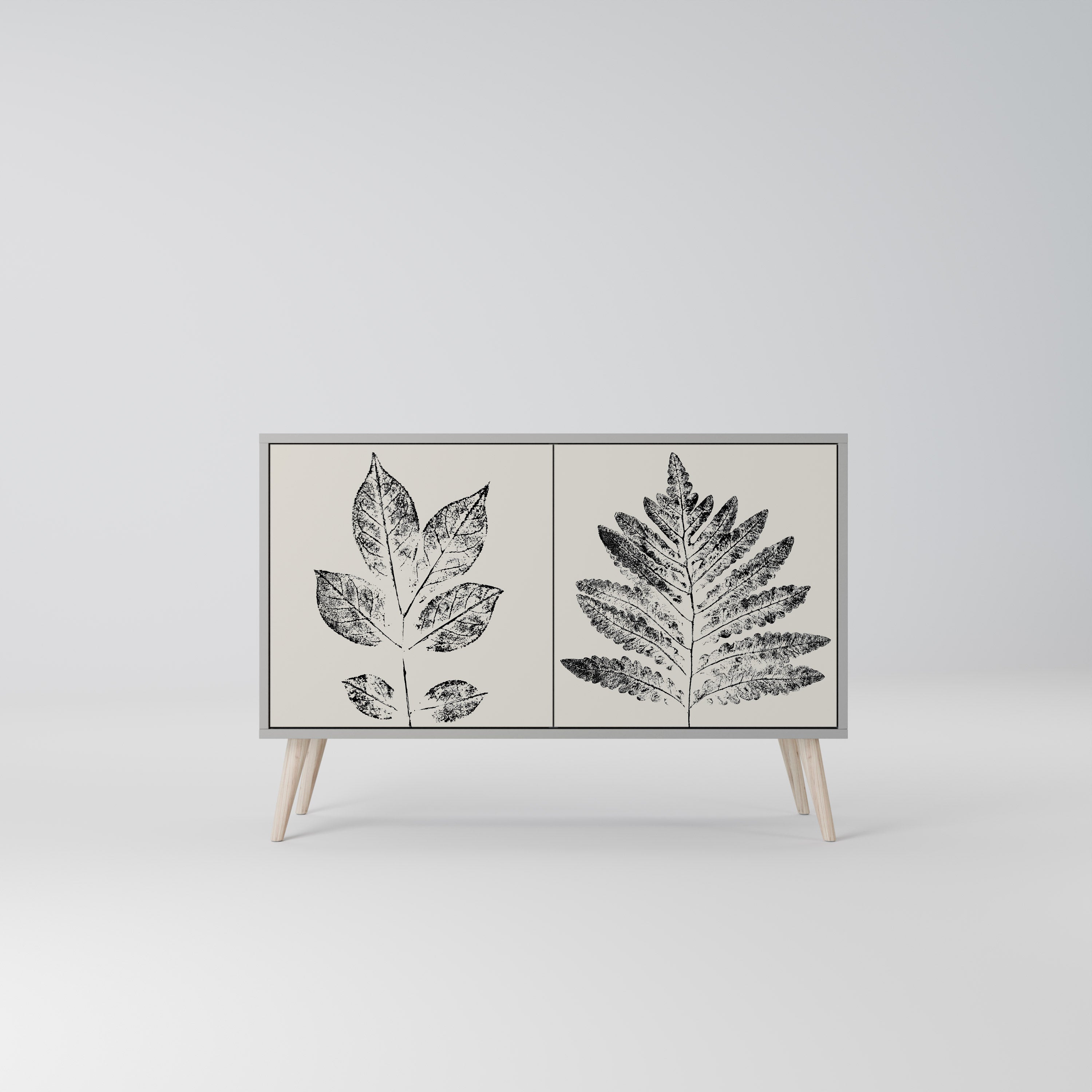 LEAFY STAMPS Sideboard mit 2 Türen in Grau