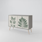 GREEN LEAFY STAMPS Sideboard mit 2 Türen in Grau