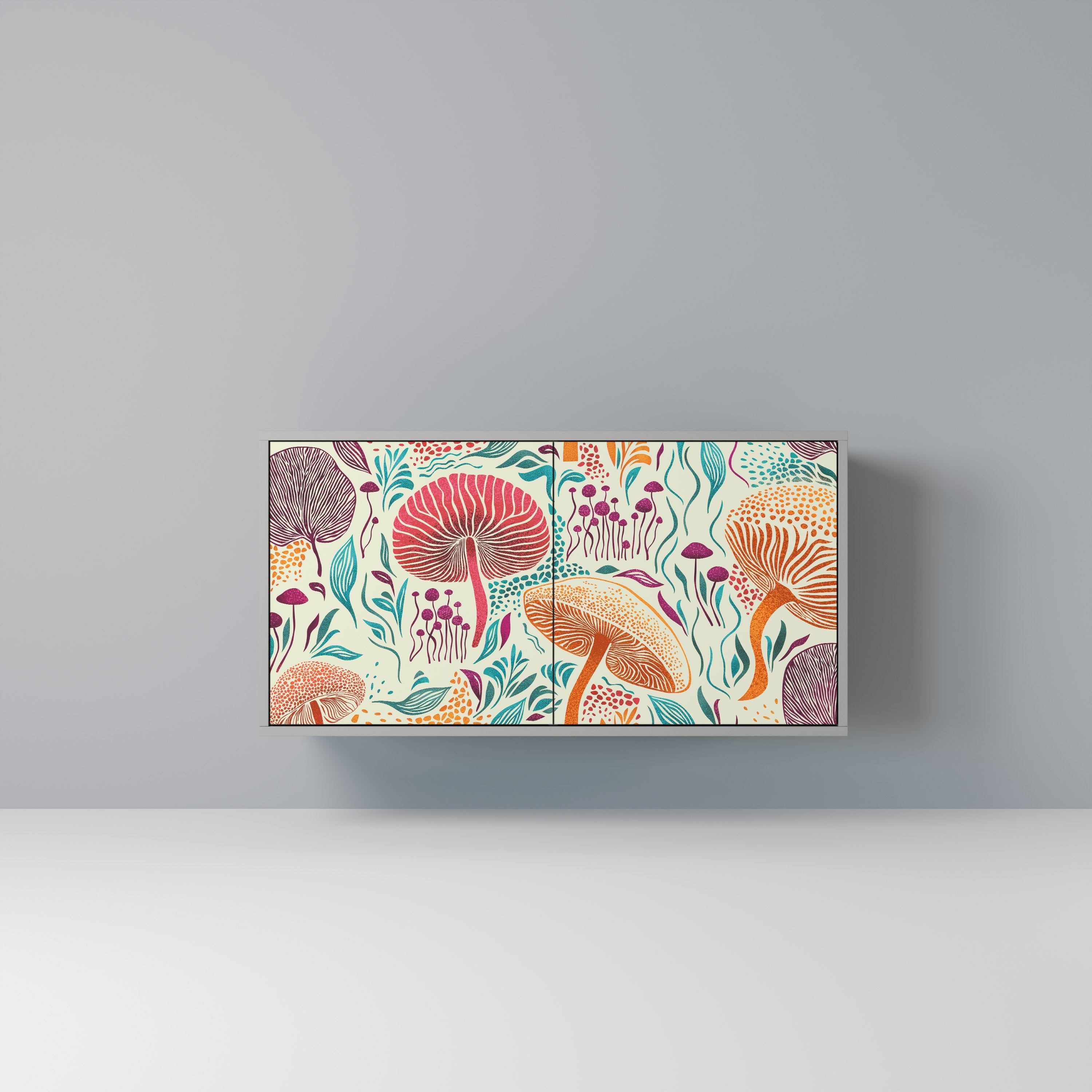 FUNGUS FANTASY Sideboard mit 2 Türen in Grau