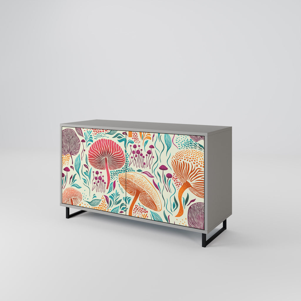FUNGUS FANTASY 2-Door Sideboard in Grey Finish
