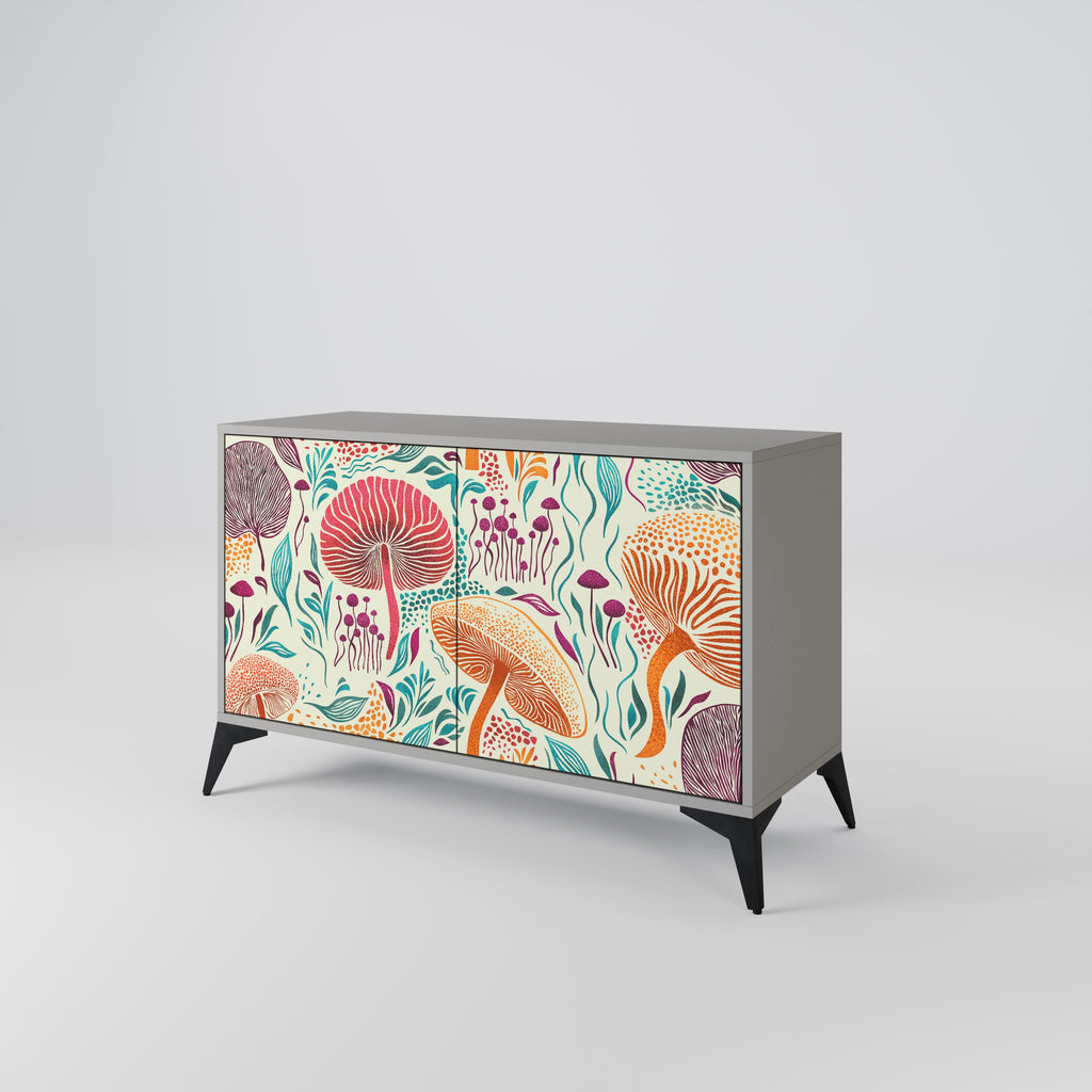 FUNGUS FANTASY 2-Door Sideboard in Grey Finish