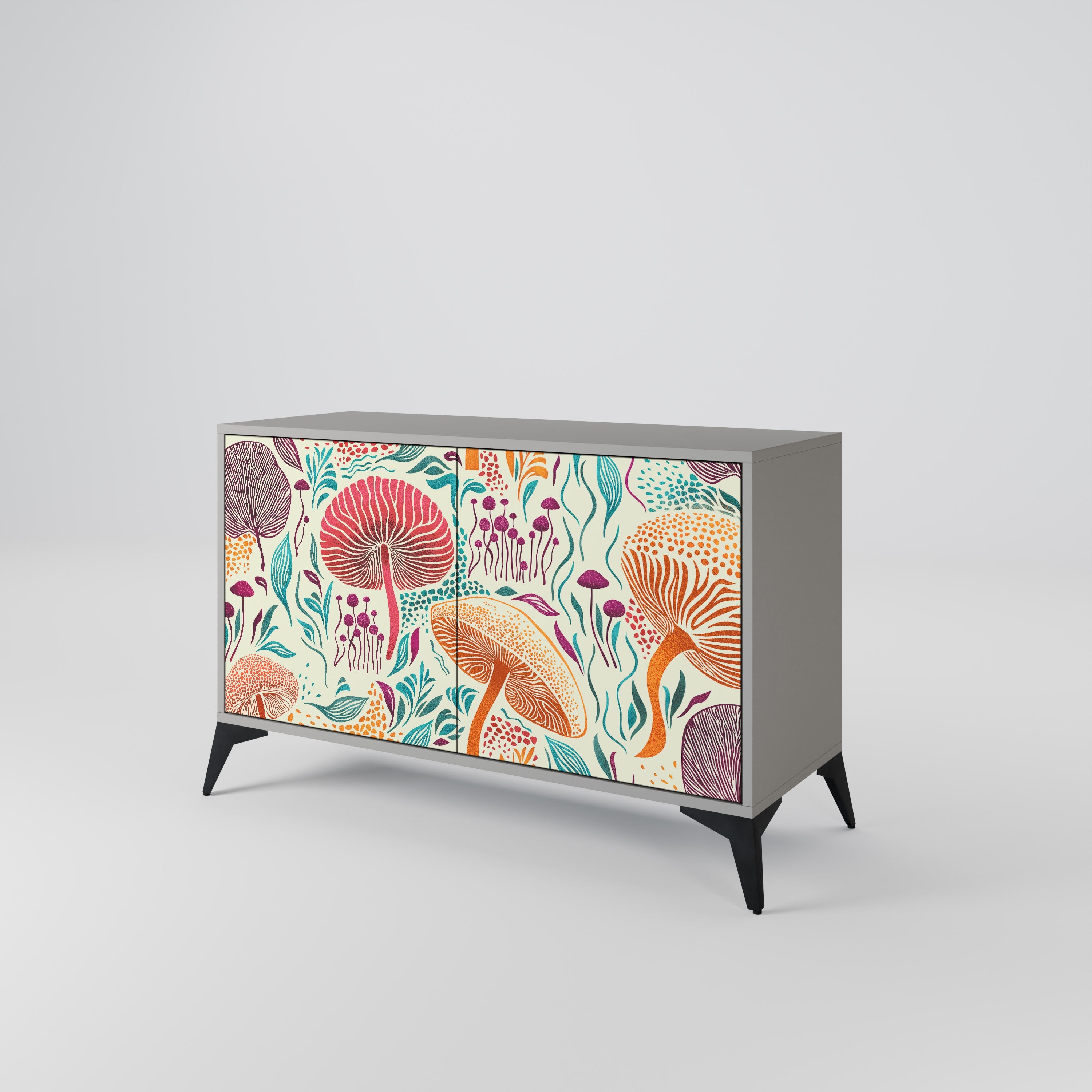 FUNGUS FANTASY Sideboard mit 2 Türen in Grau