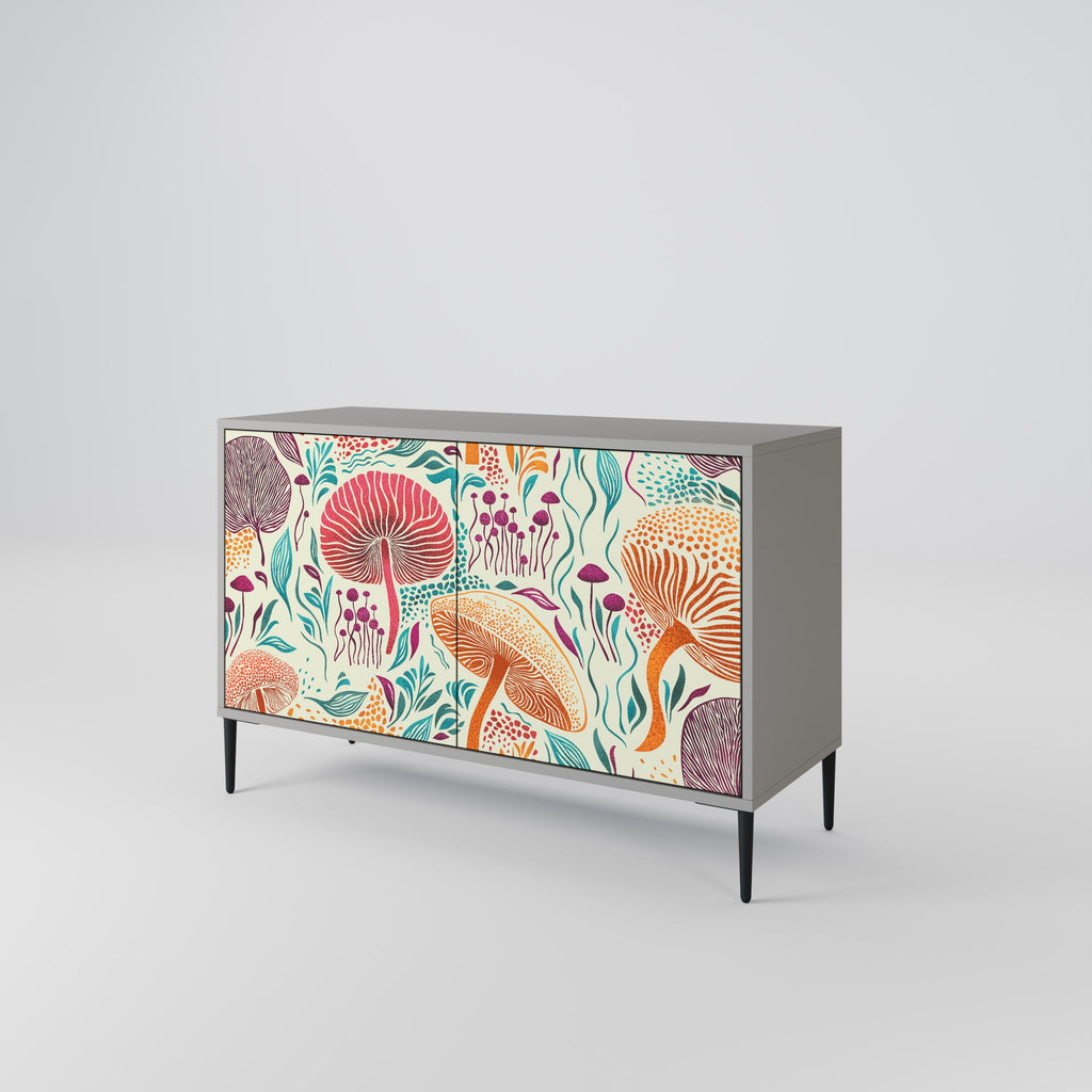 FUNGUS FANTASY 2-Door Sideboard in Grey Finish