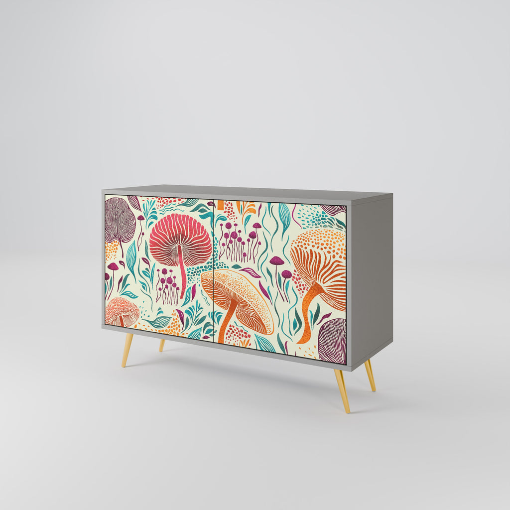 FUNGUS FANTASY 2-Door Sideboard in Grey Finish