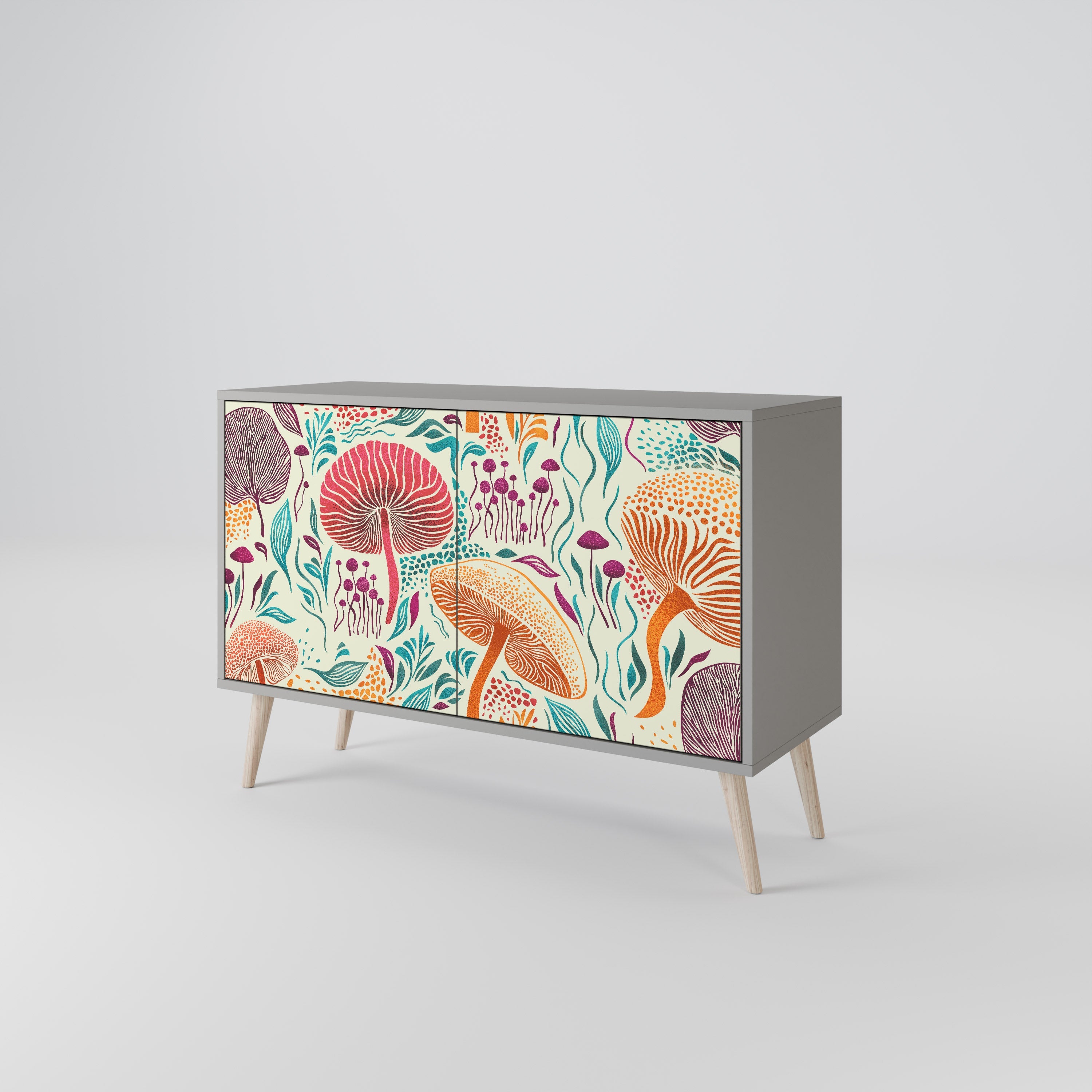 FUNGUS FANTASY Sideboard mit 2 Türen in Grau