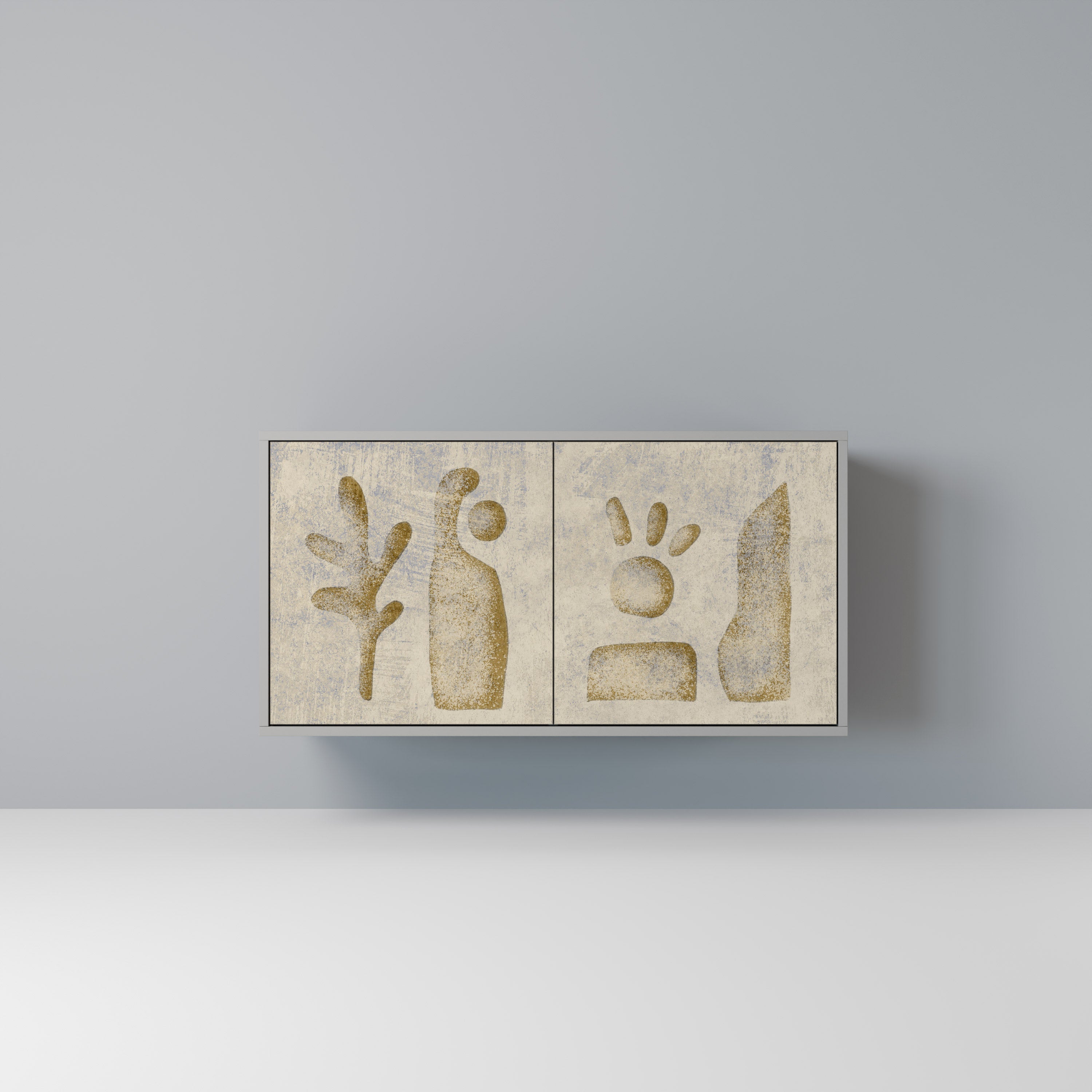 SAND SCULPTURES Sideboard mit 2 Türen in Grau