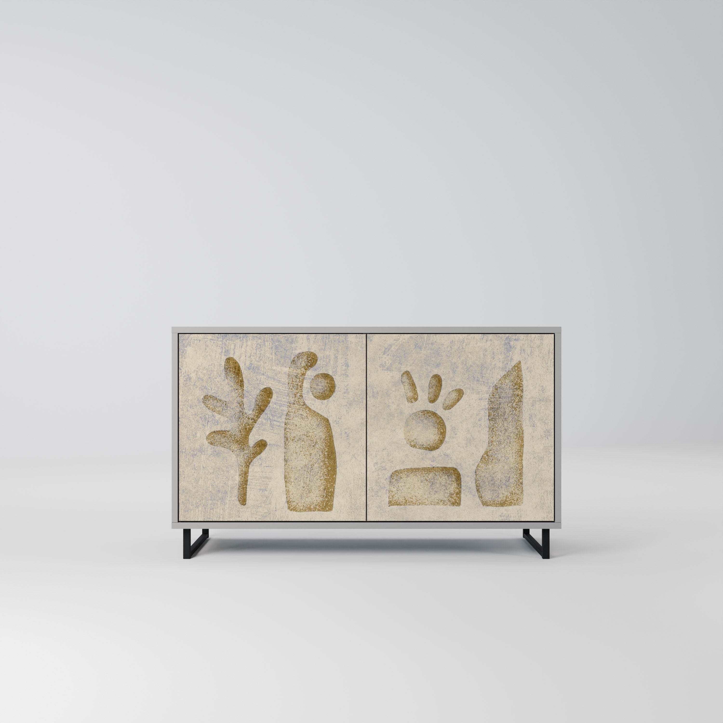 SAND SCULPTURES Sideboard mit 2 Türen in Grau