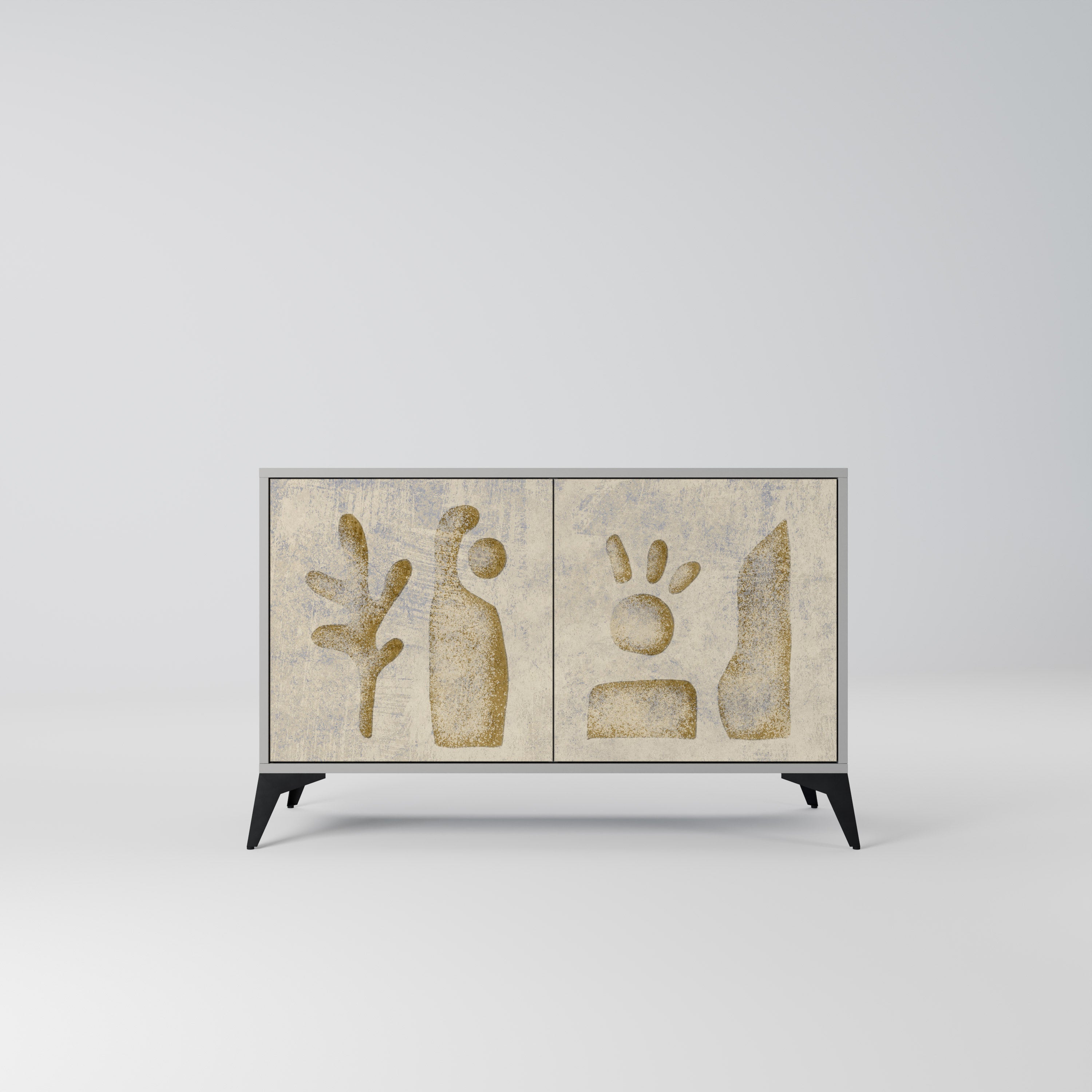 SAND SCULPTURES Sideboard mit 2 Türen in Grau