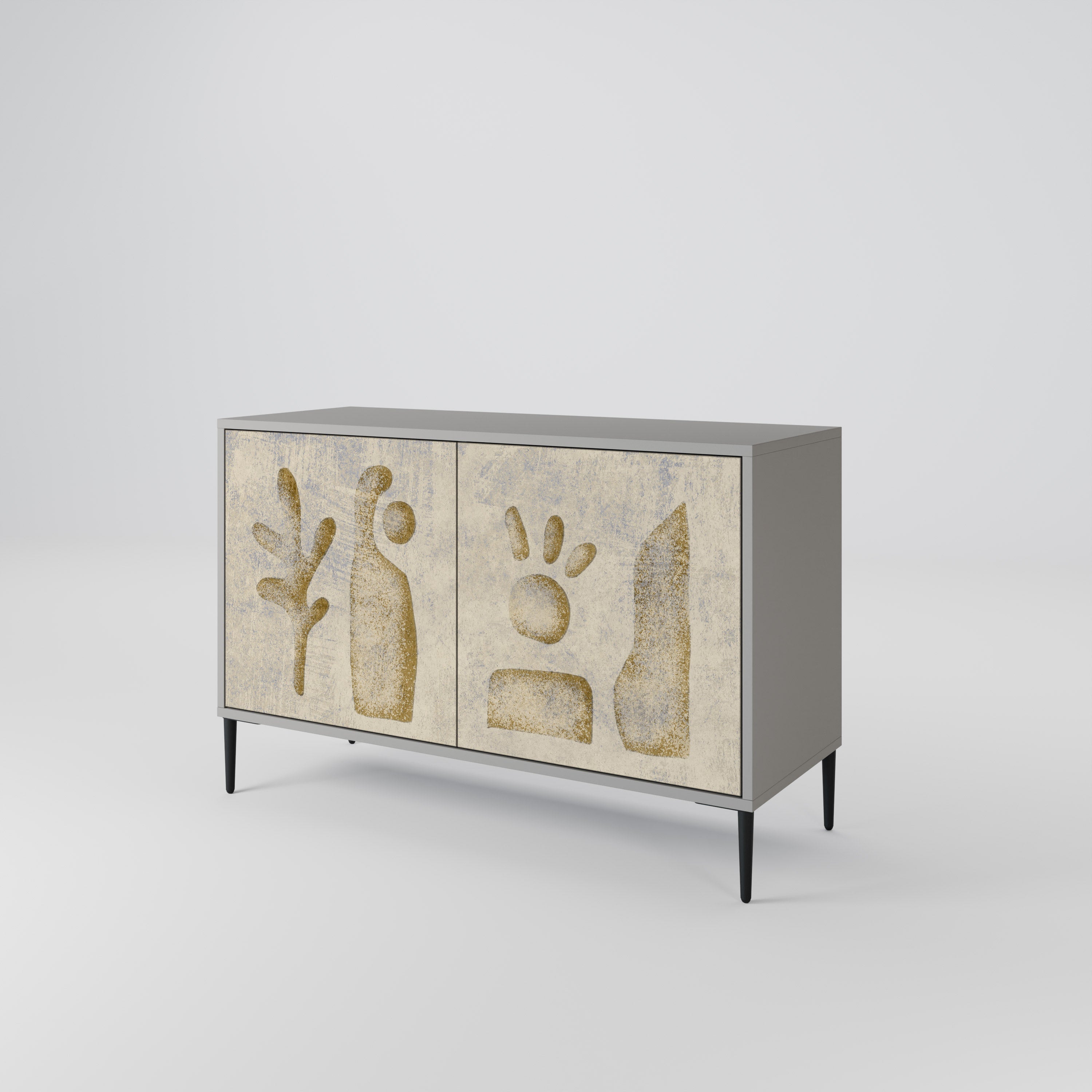 SAND SCULPTURES Sideboard mit 2 Türen in Grau