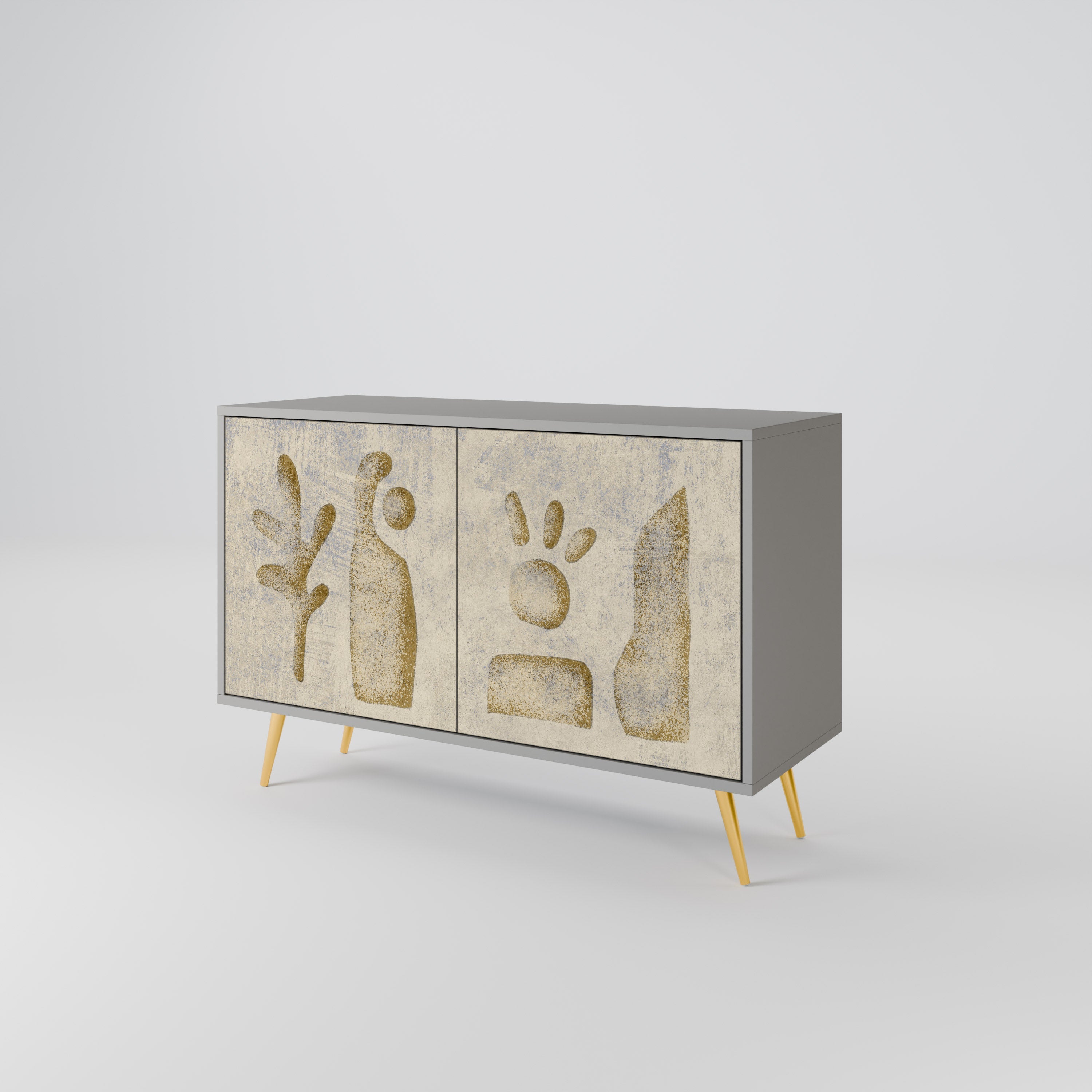 SAND SCULPTURES Sideboard mit 2 Türen in Grau