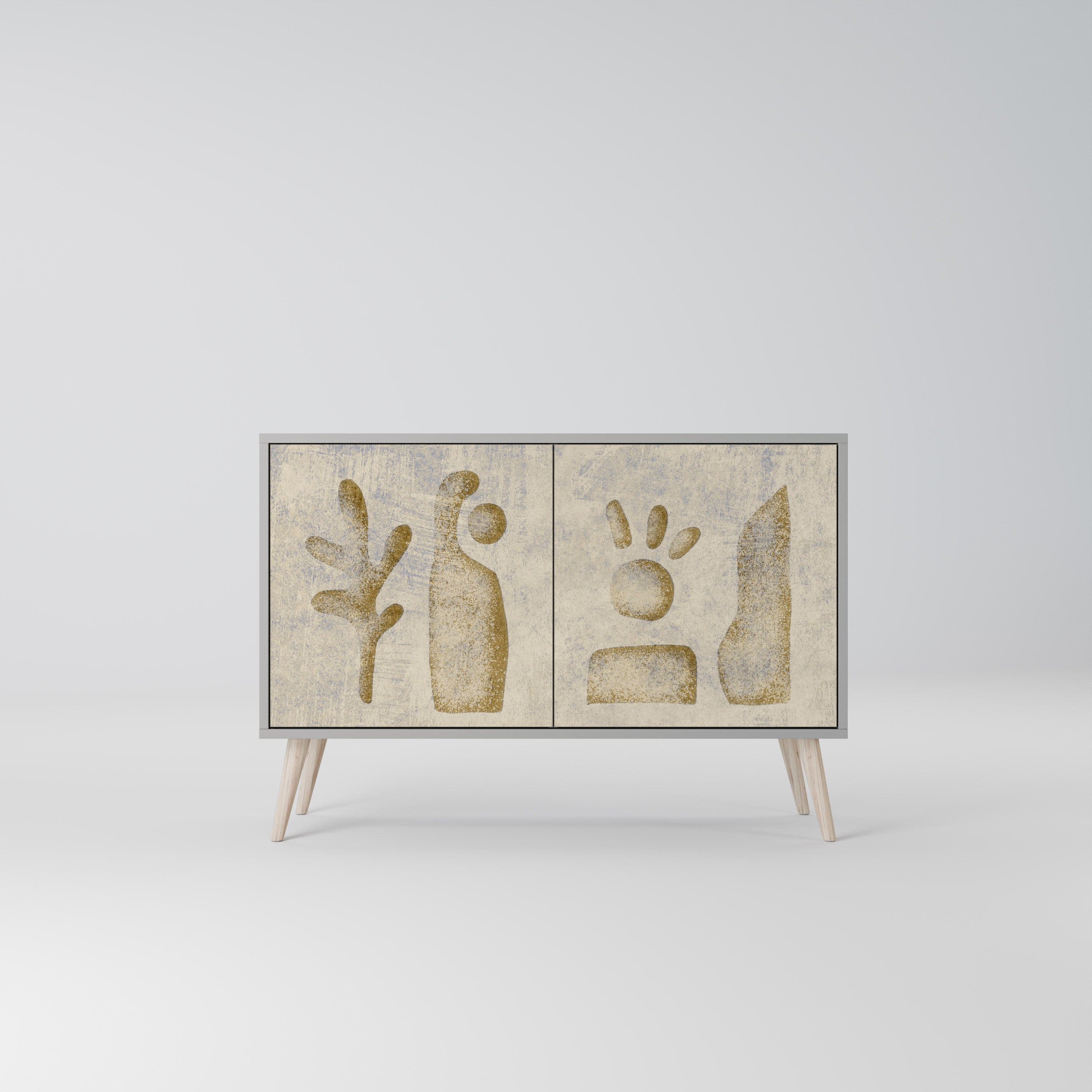 SAND SCULPTURES Sideboard mit 2 Türen in Grau