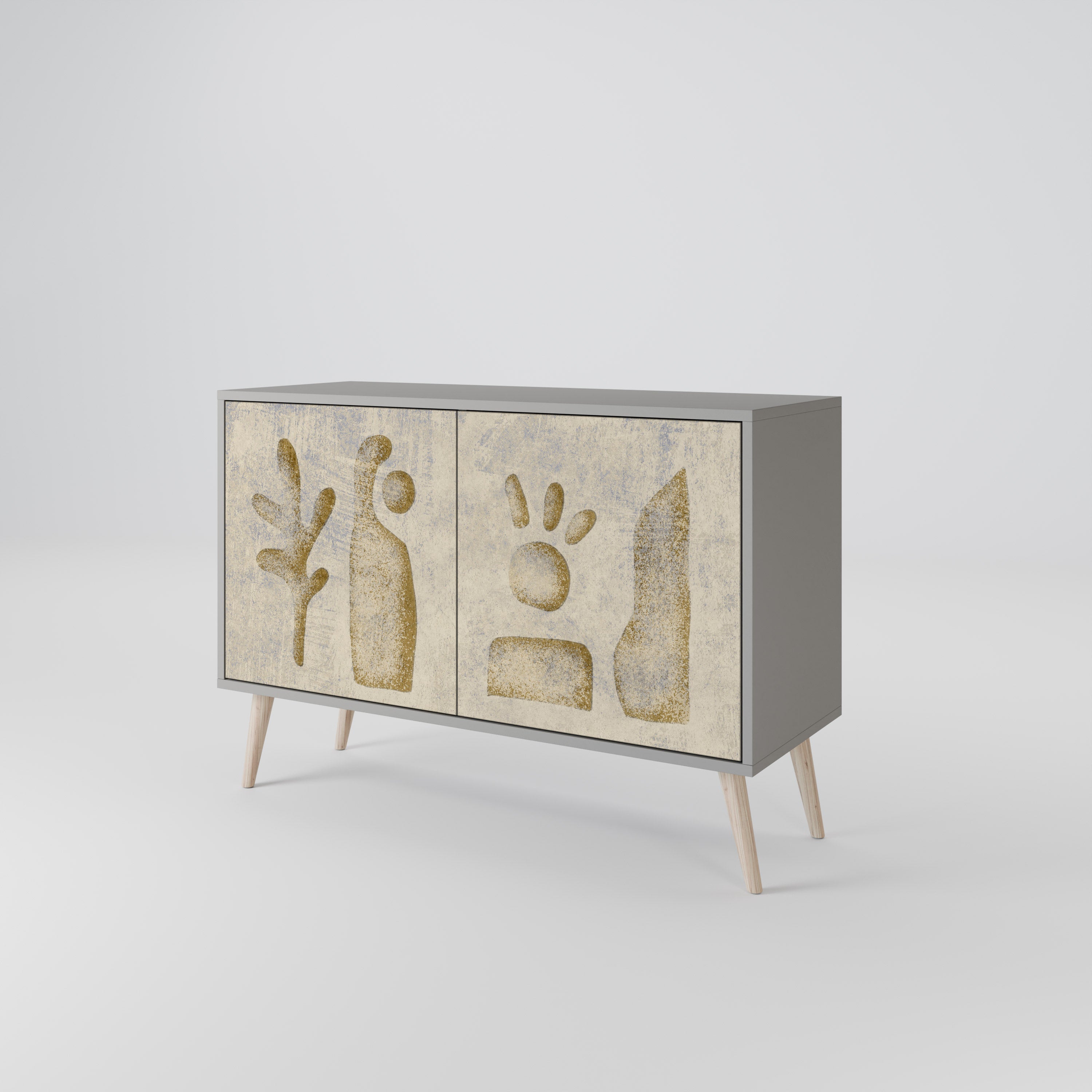 SAND SCULPTURES Sideboard mit 2 Türen in Grau