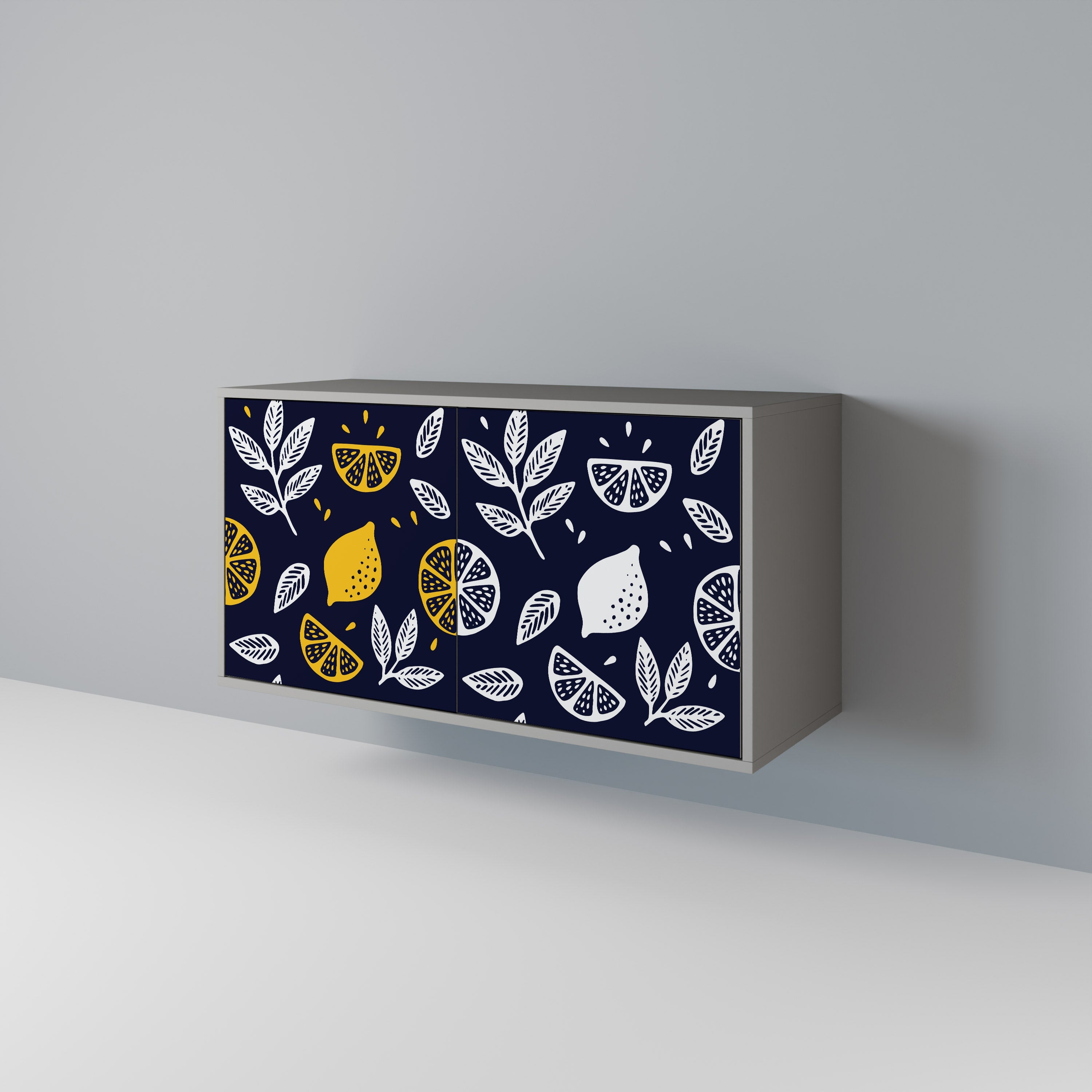 CITRUS BLACK AND WHITE Sideboard mit 2 Türen in Grau