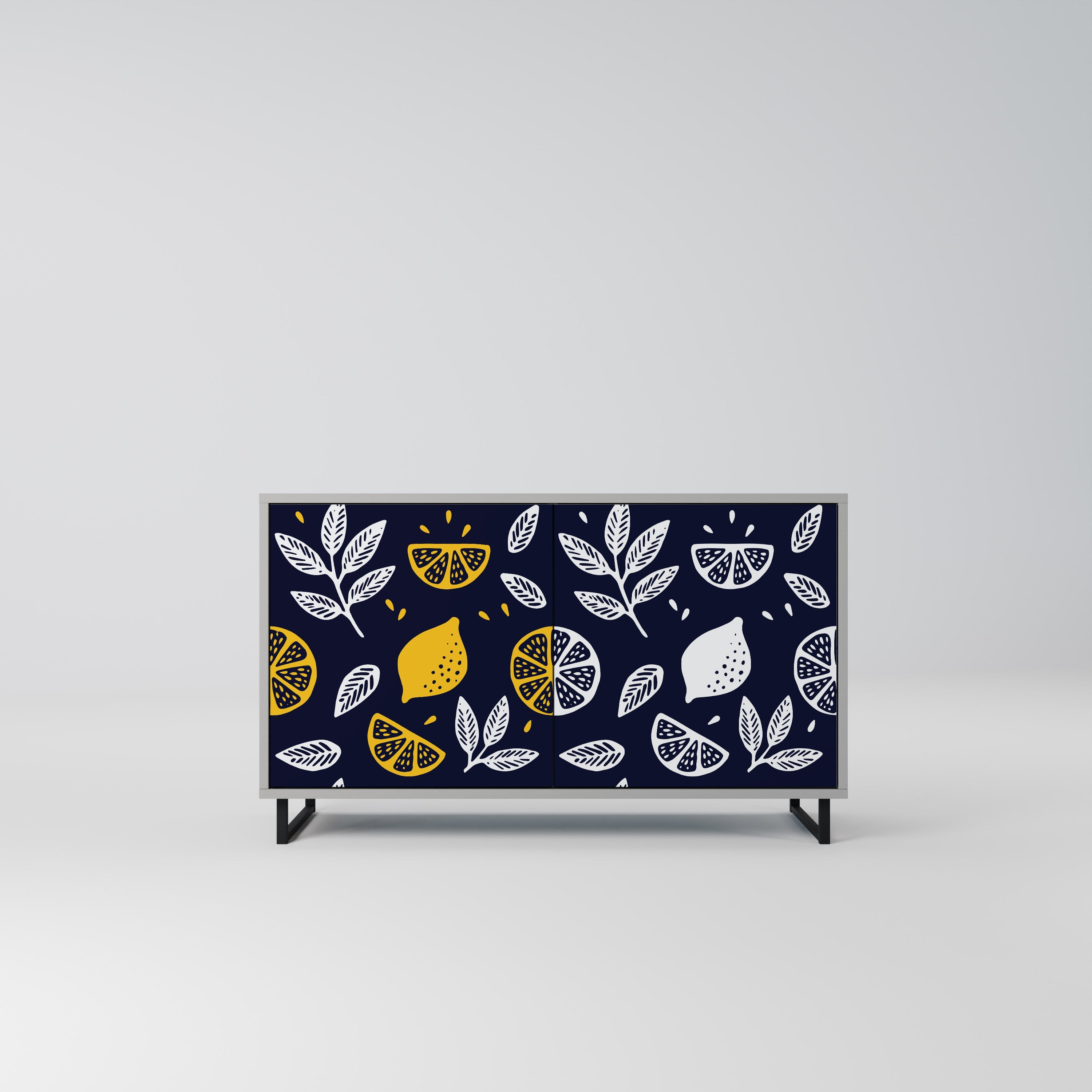 CITRUS BLACK AND WHITE Sideboard mit 2 Türen in Grau