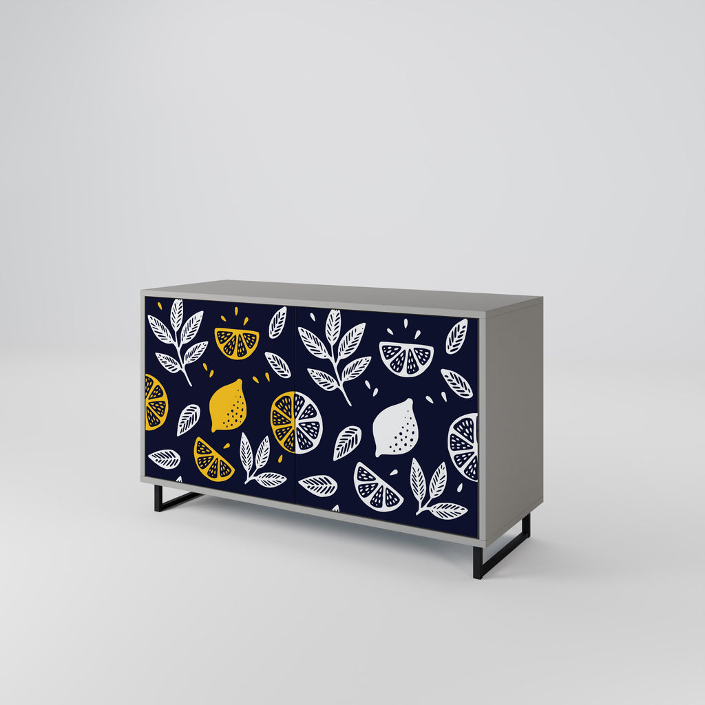 CITRUS BLACK AND WHITE Sideboard mit 2 Türen in Grau