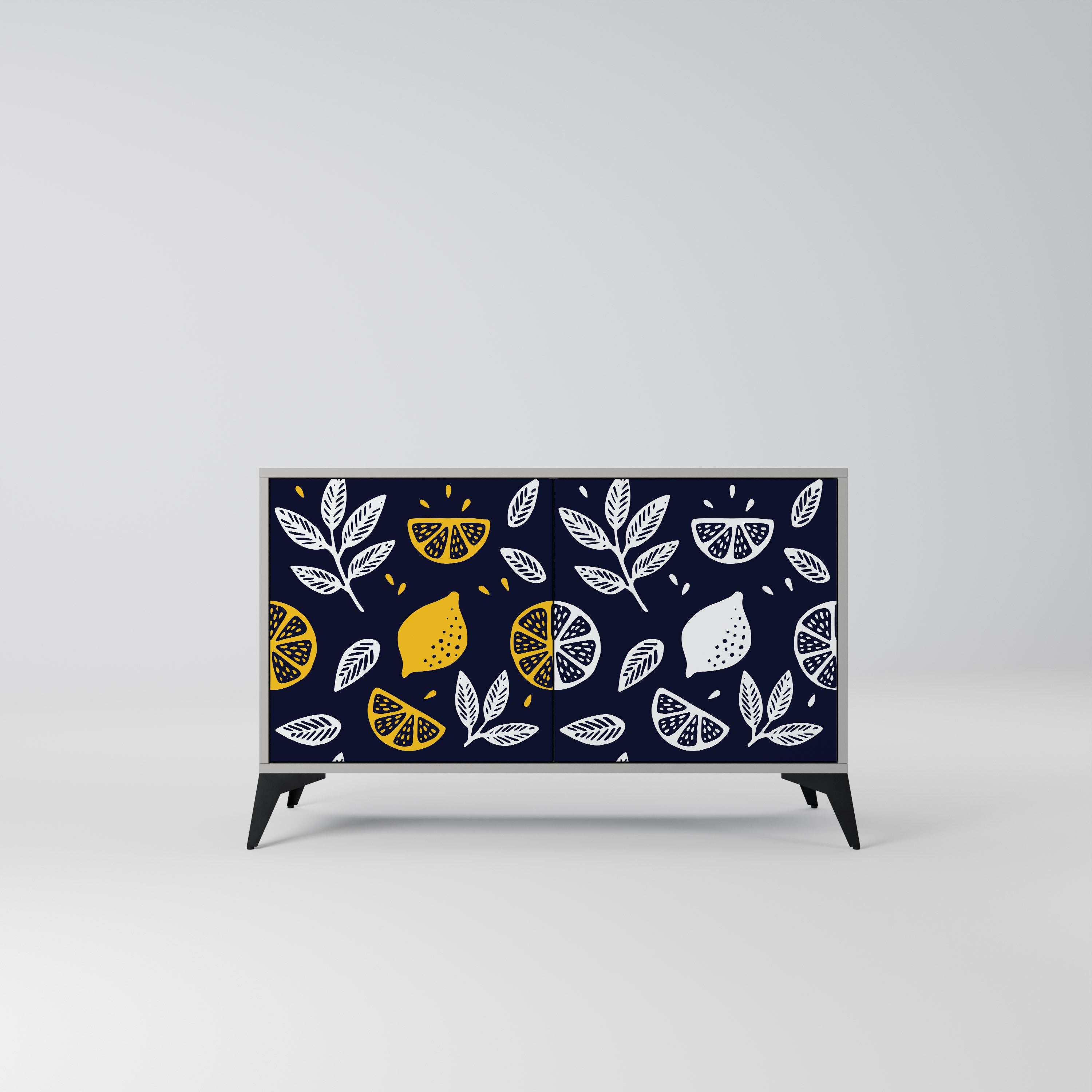 CITRUS BLACK AND WHITE Sideboard mit 2 Türen in Grau