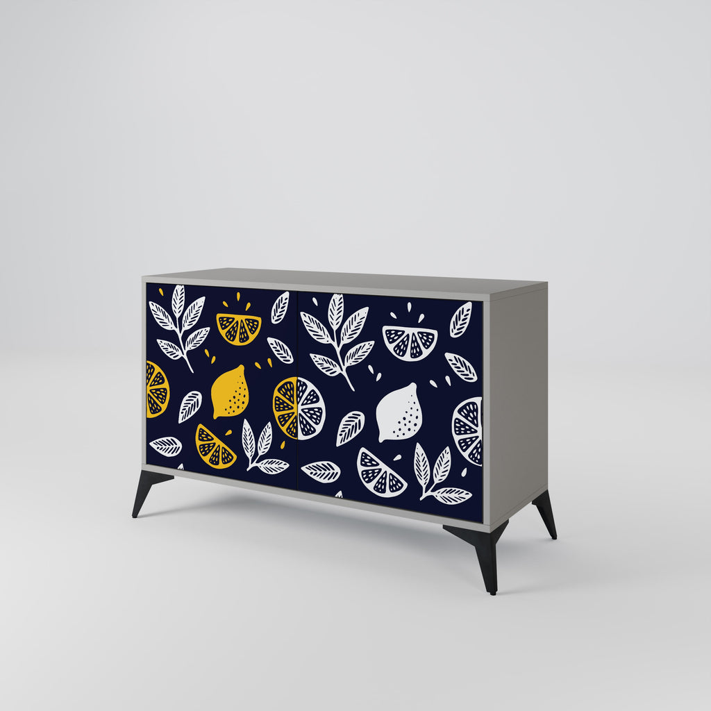 CITRUS BLACK AND WHITE Sideboard mit 2 Türen in Grau