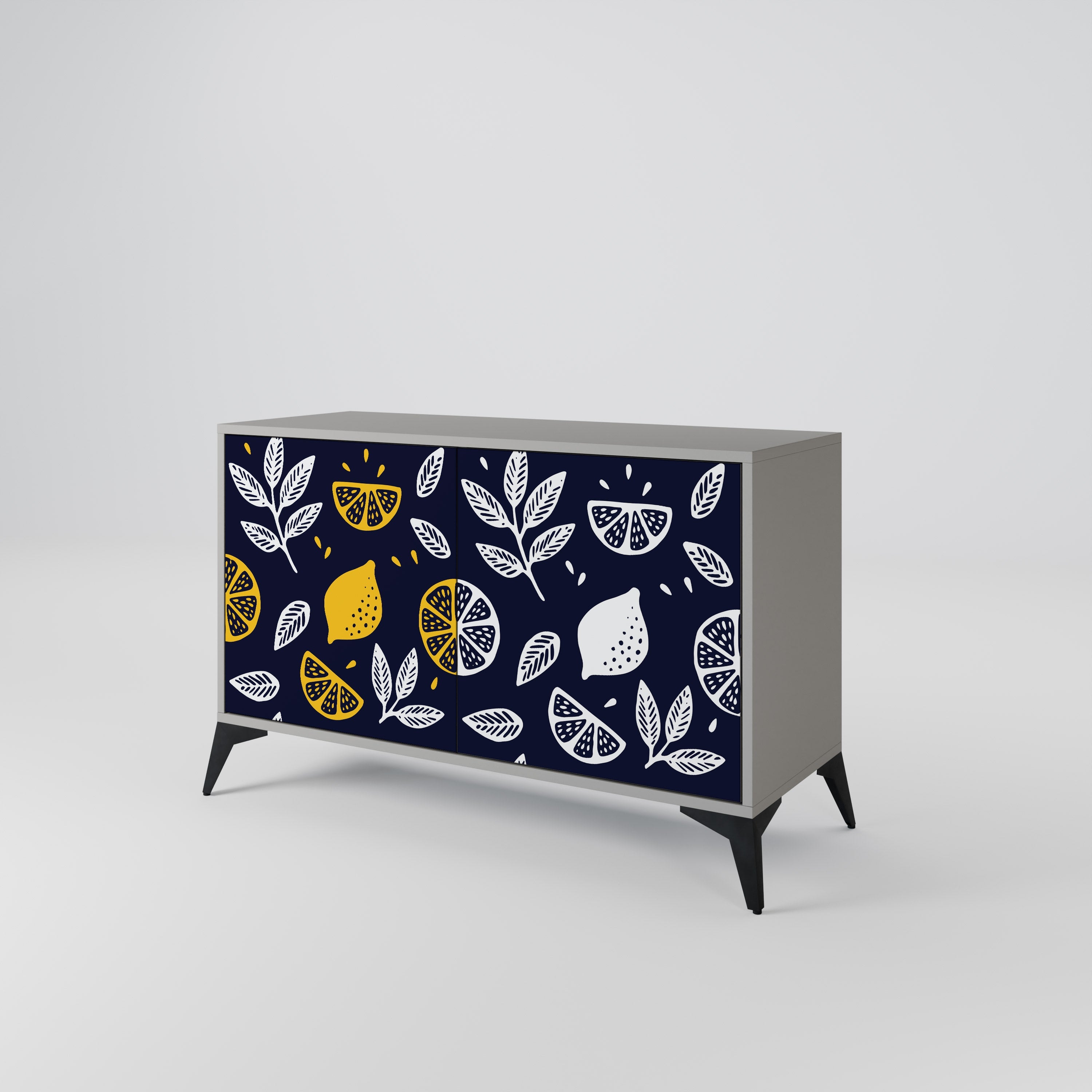 CITRUS BLACK AND WHITE Sideboard mit 2 Türen in Grau