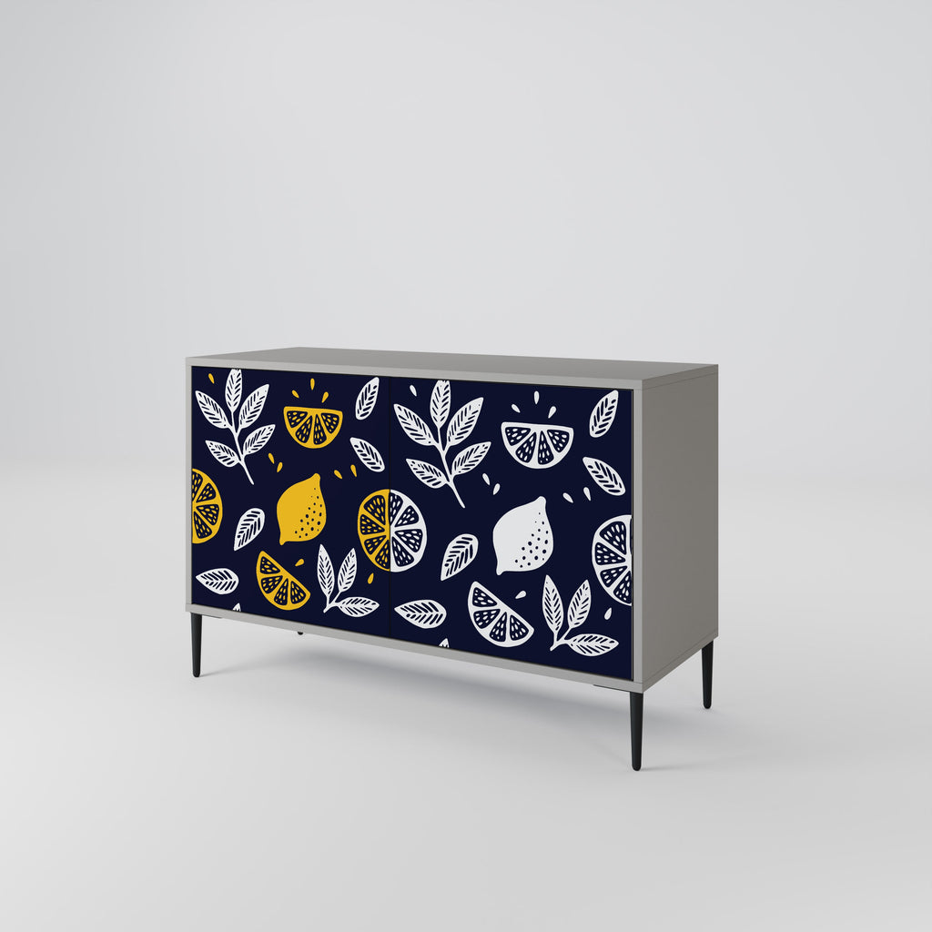 CITRUS BLACK AND WHITE Sideboard mit 2 Türen in Grau